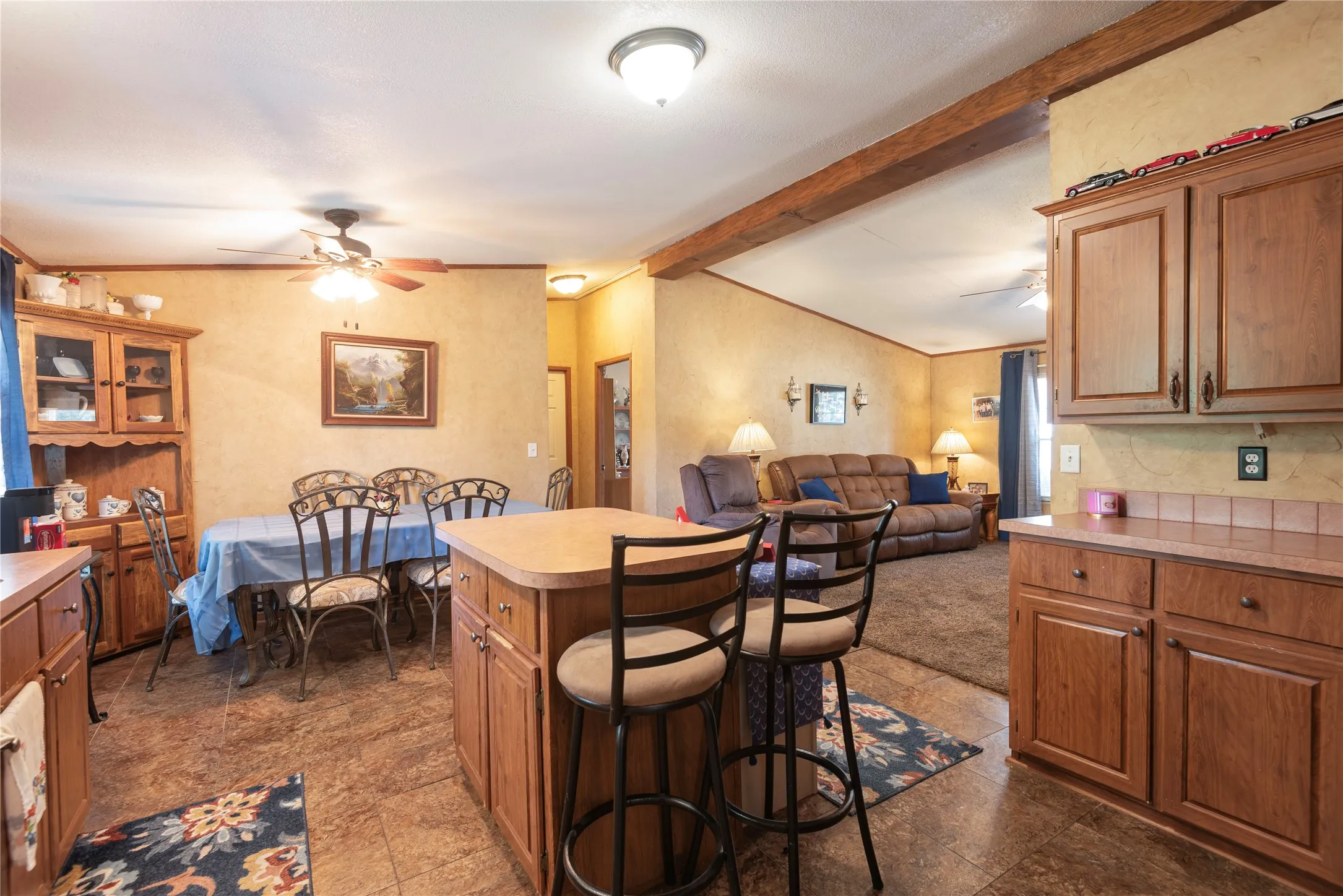 Kitchen island with integrated seating