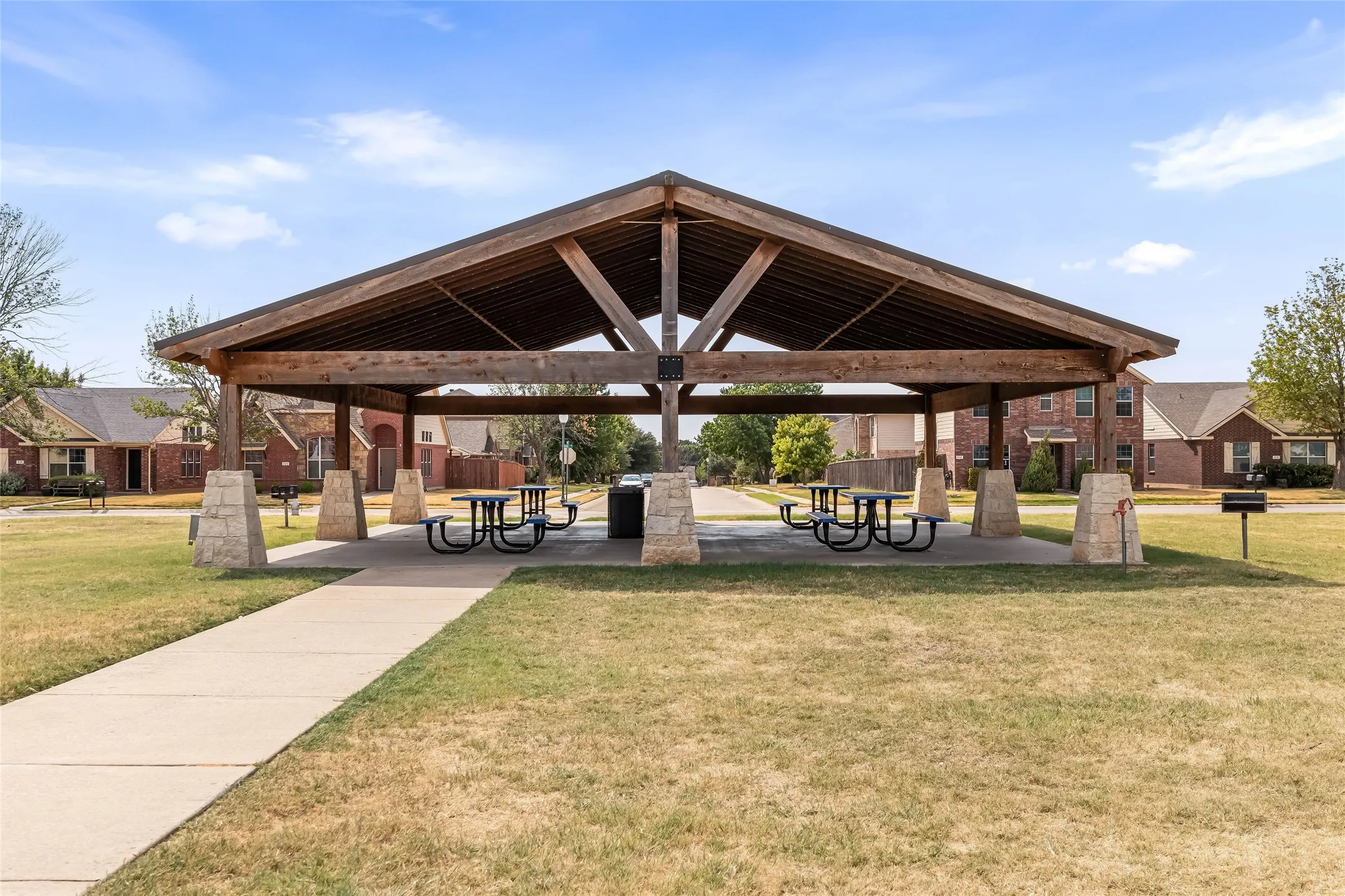 Community pavilion also located across the street works great for friends, family, events, and communal entertainment.