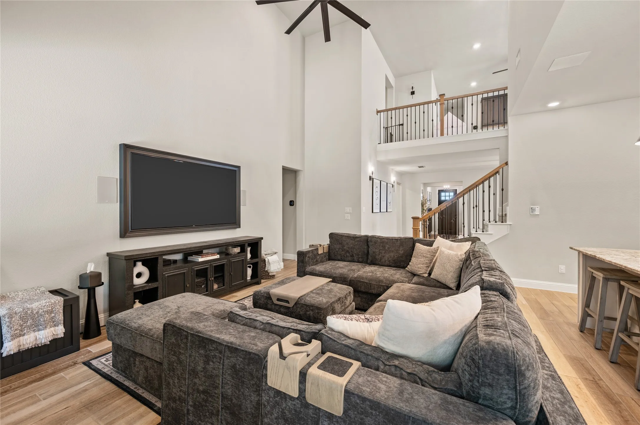 Hardwood-style flooring throughout