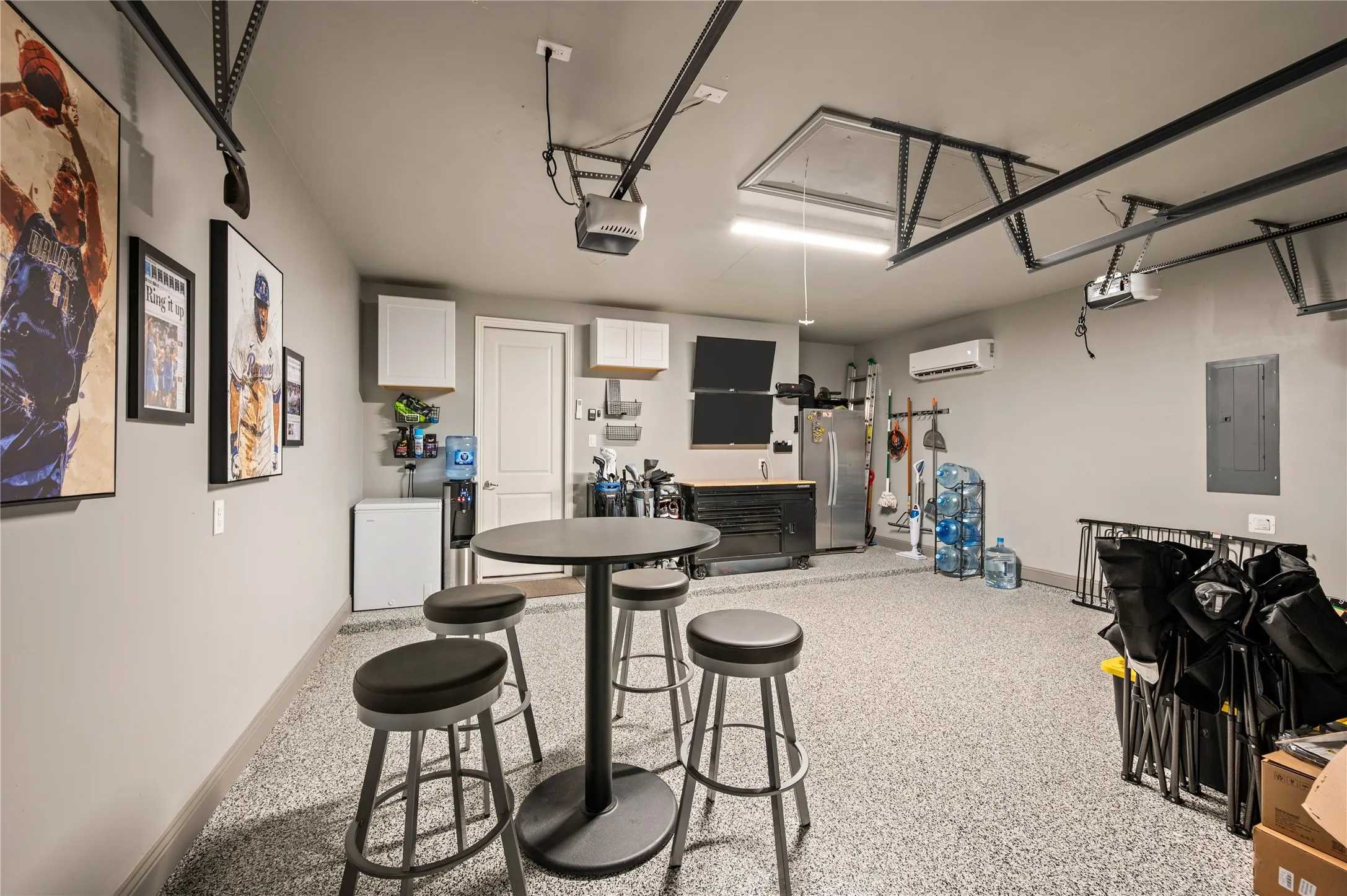 Insulated Garage with floor coating and mini-split