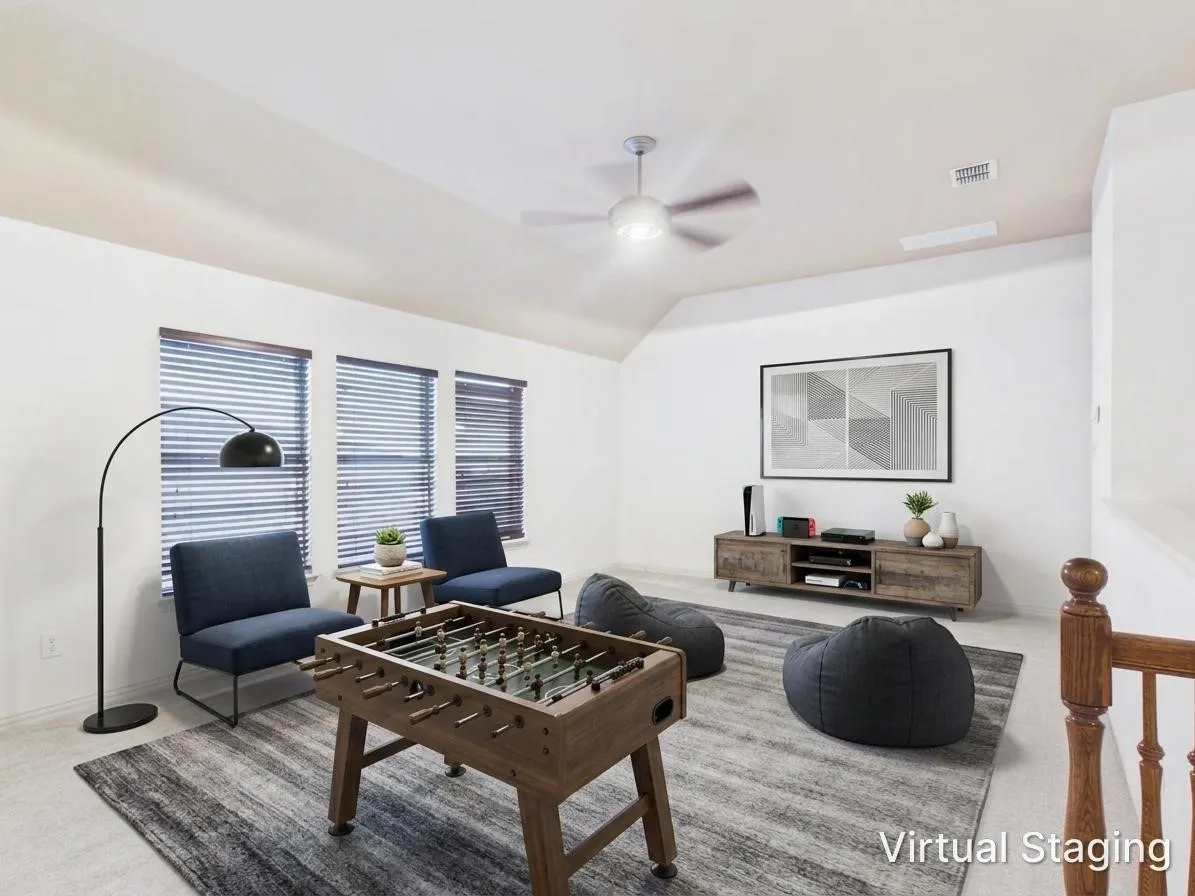 Huge gameroom upstairs!  All new carpet!