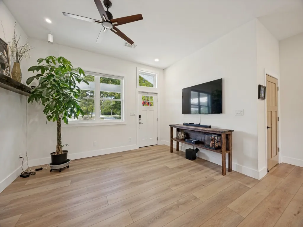 Enter the front door to the light and bright living room