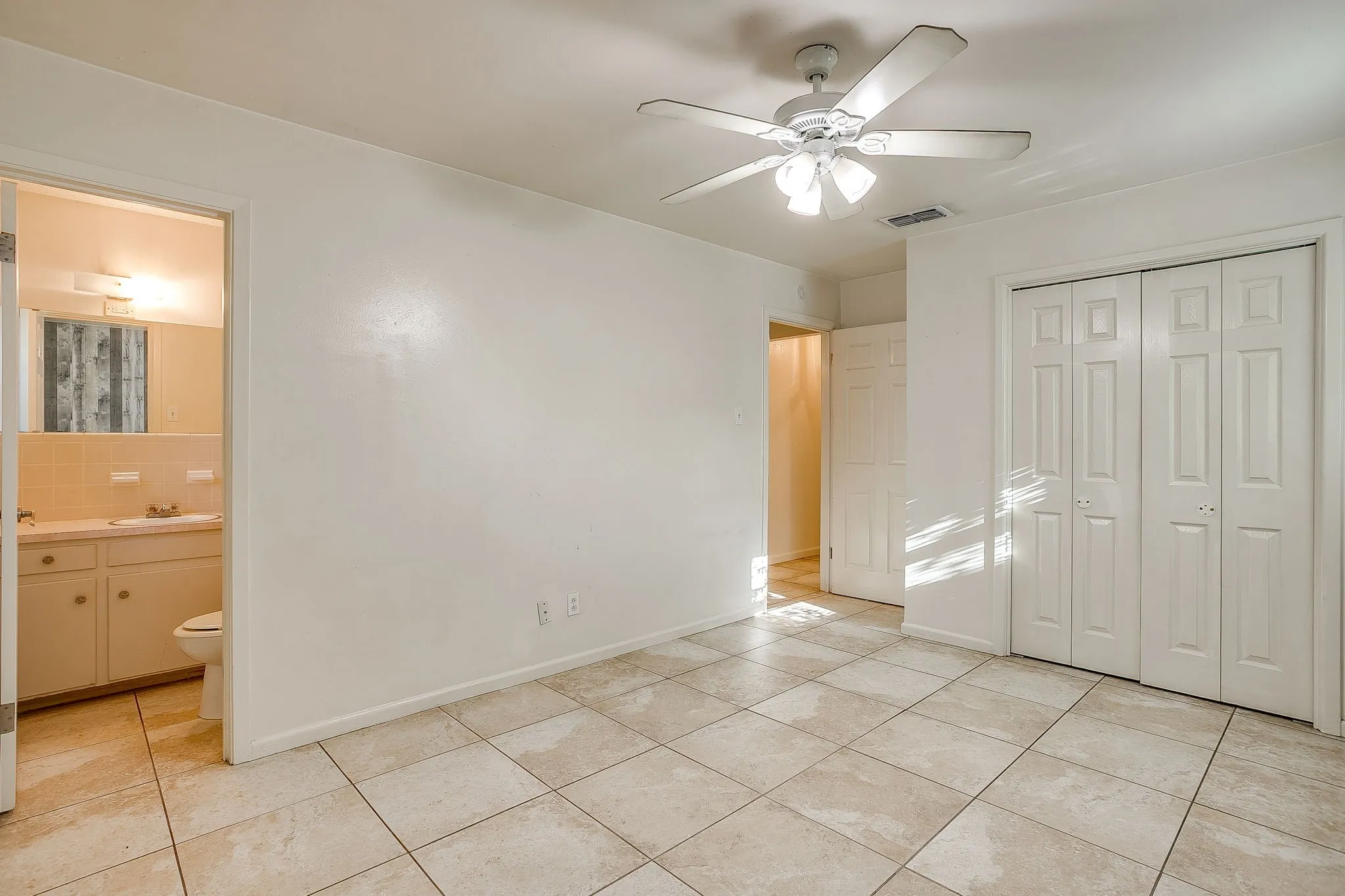 Primary bedroom and bath