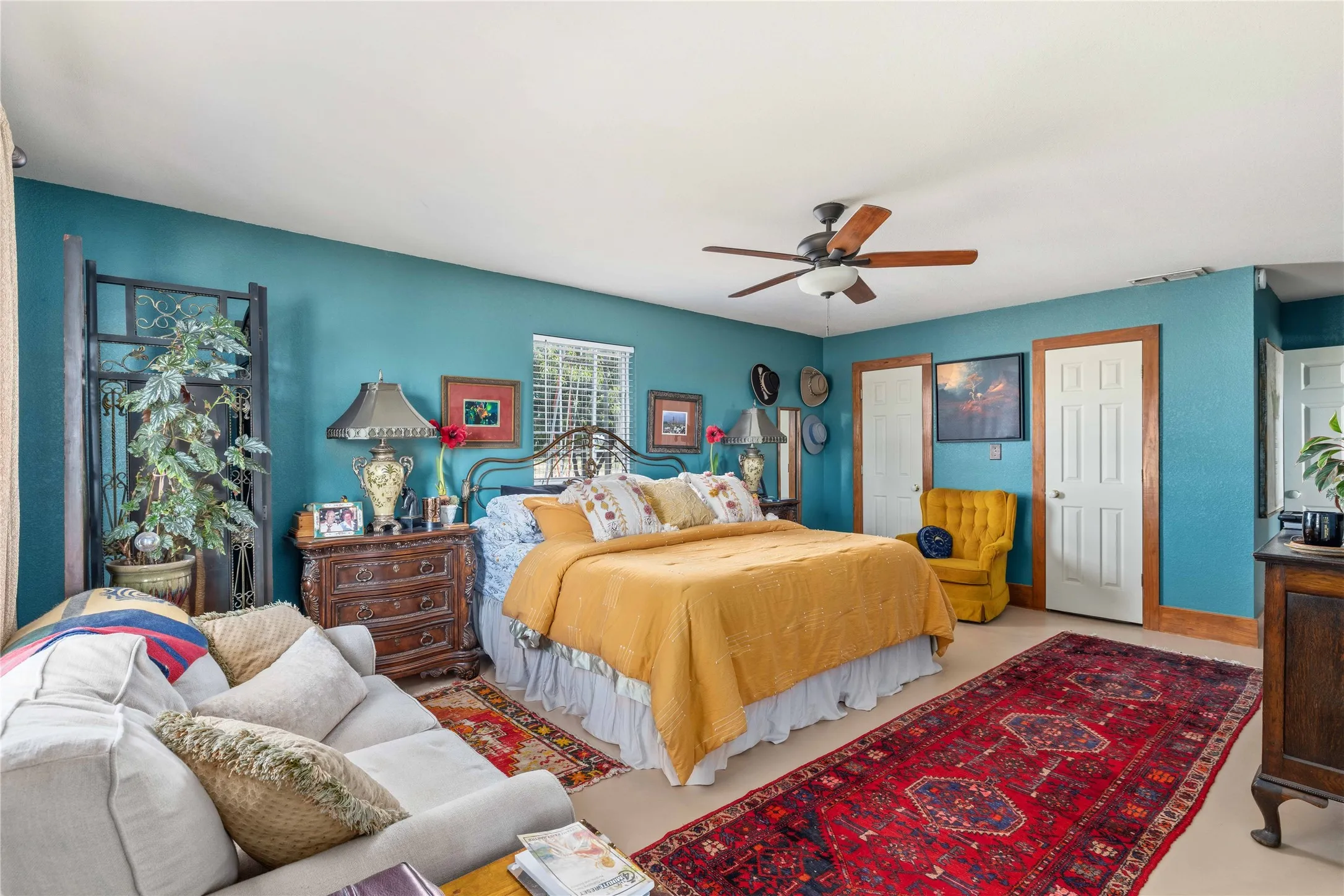 Primary with amazing closets