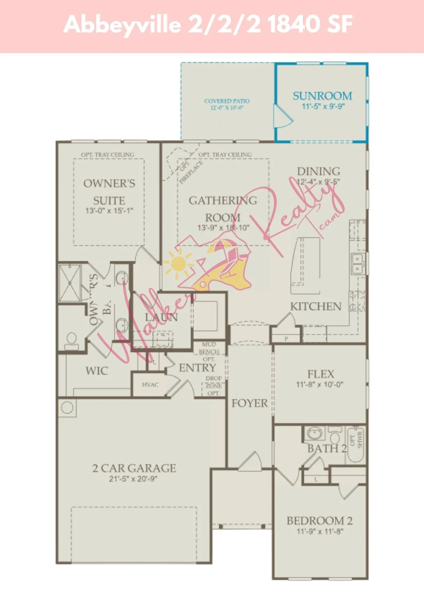 Abbeyville with sunroom and HUGE Patio!