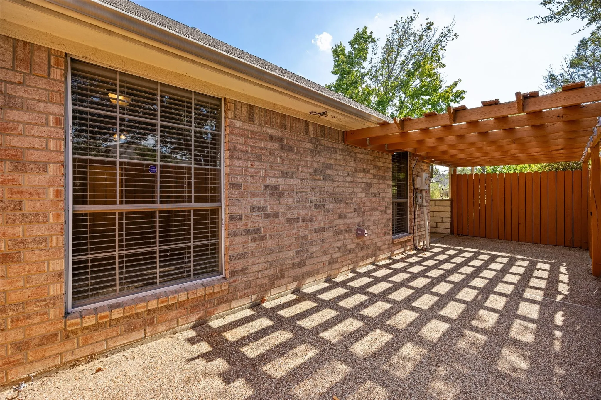Open patio and pergola