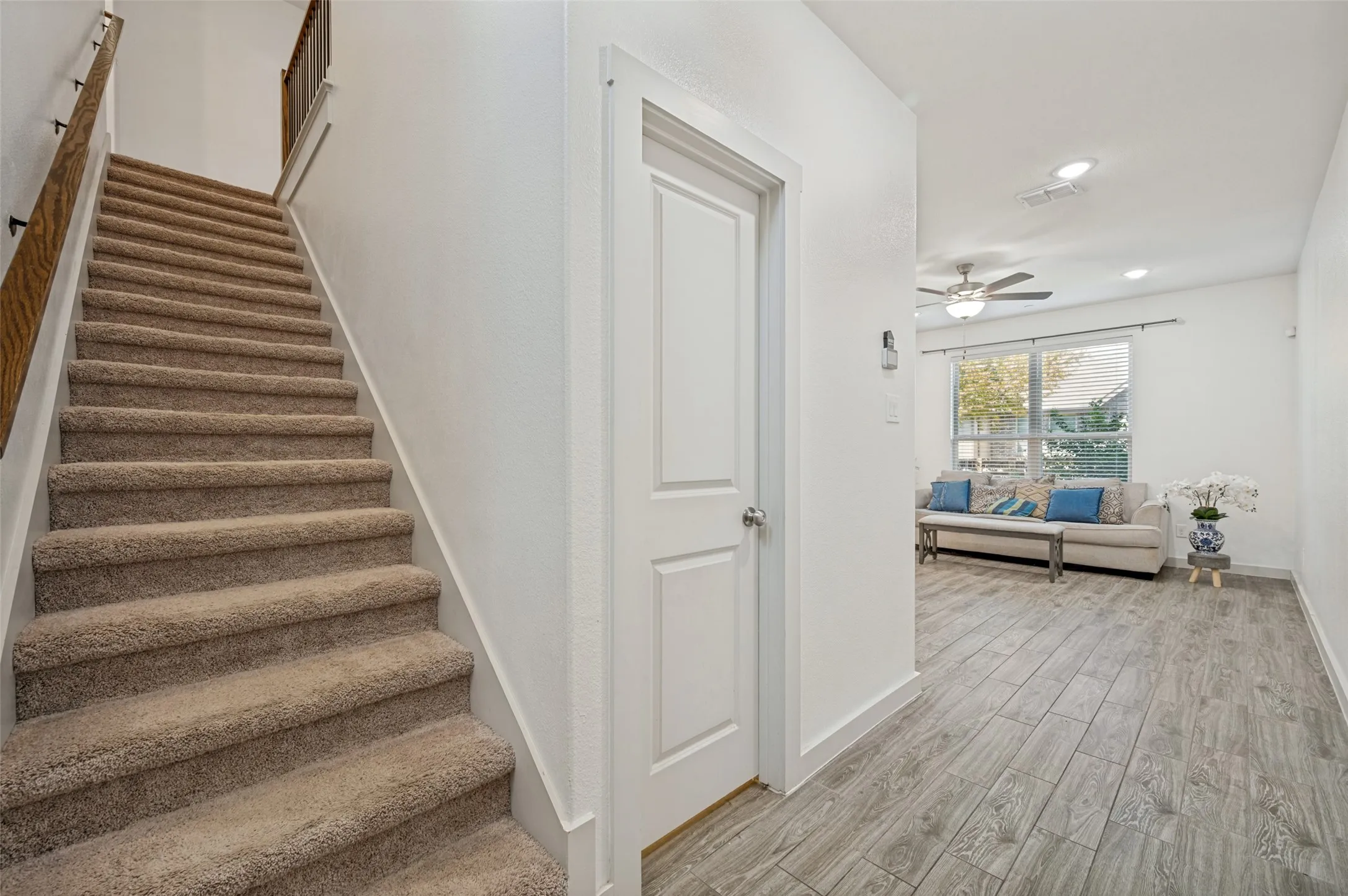 Stairway to Bedrooms and loft area allow privacy while entertaining with others.