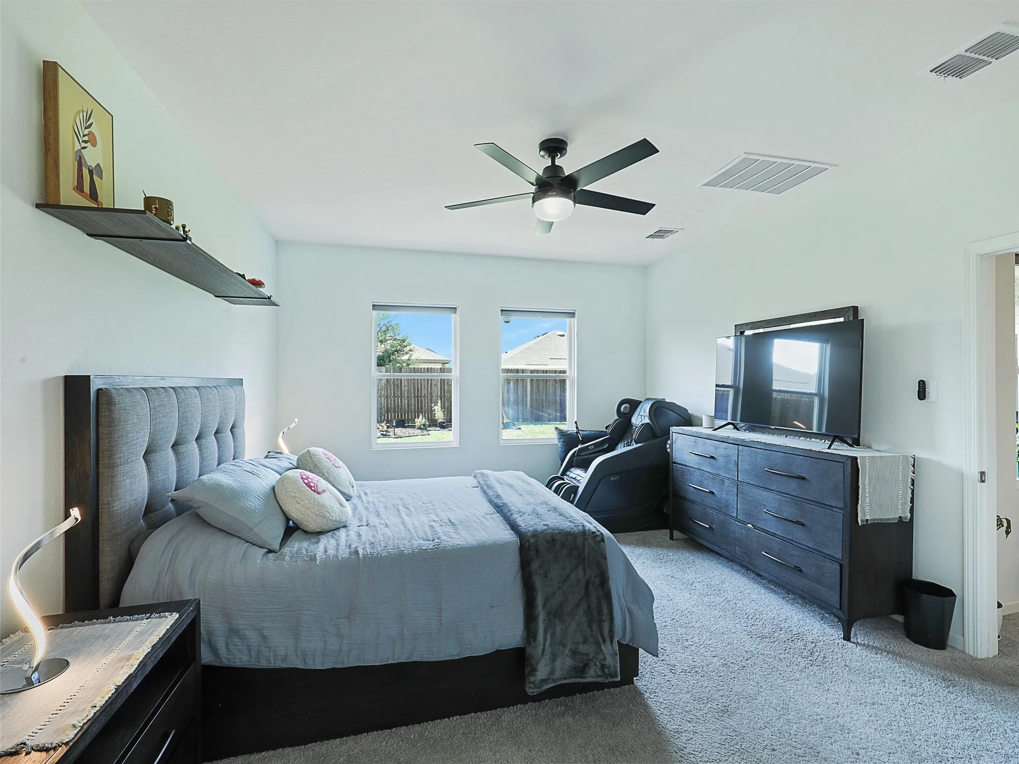 Natural light in the primary bedroom.
