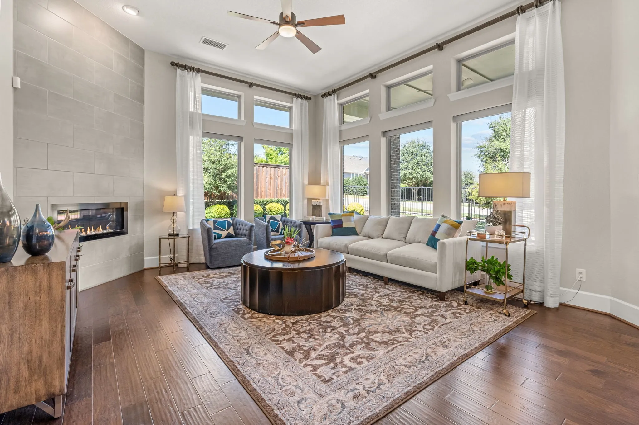 Living Room with Auto Shades