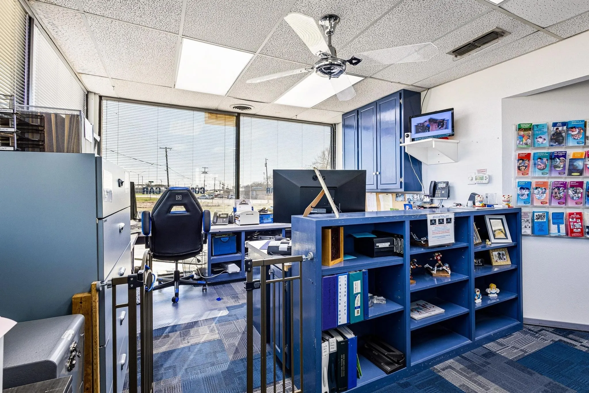 The Back Office Area with Floor-to Ceiling Windows