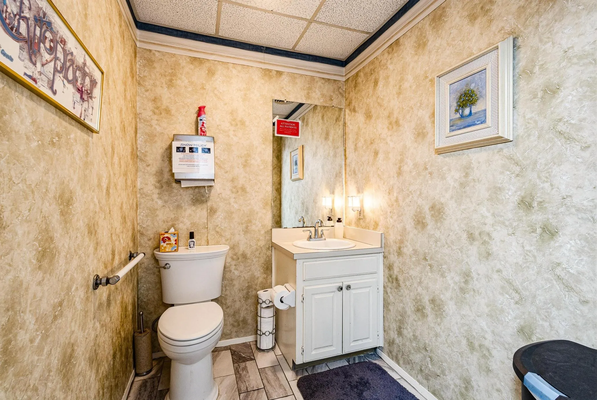 The Restroom is Conveniently Located in the Main Hallway