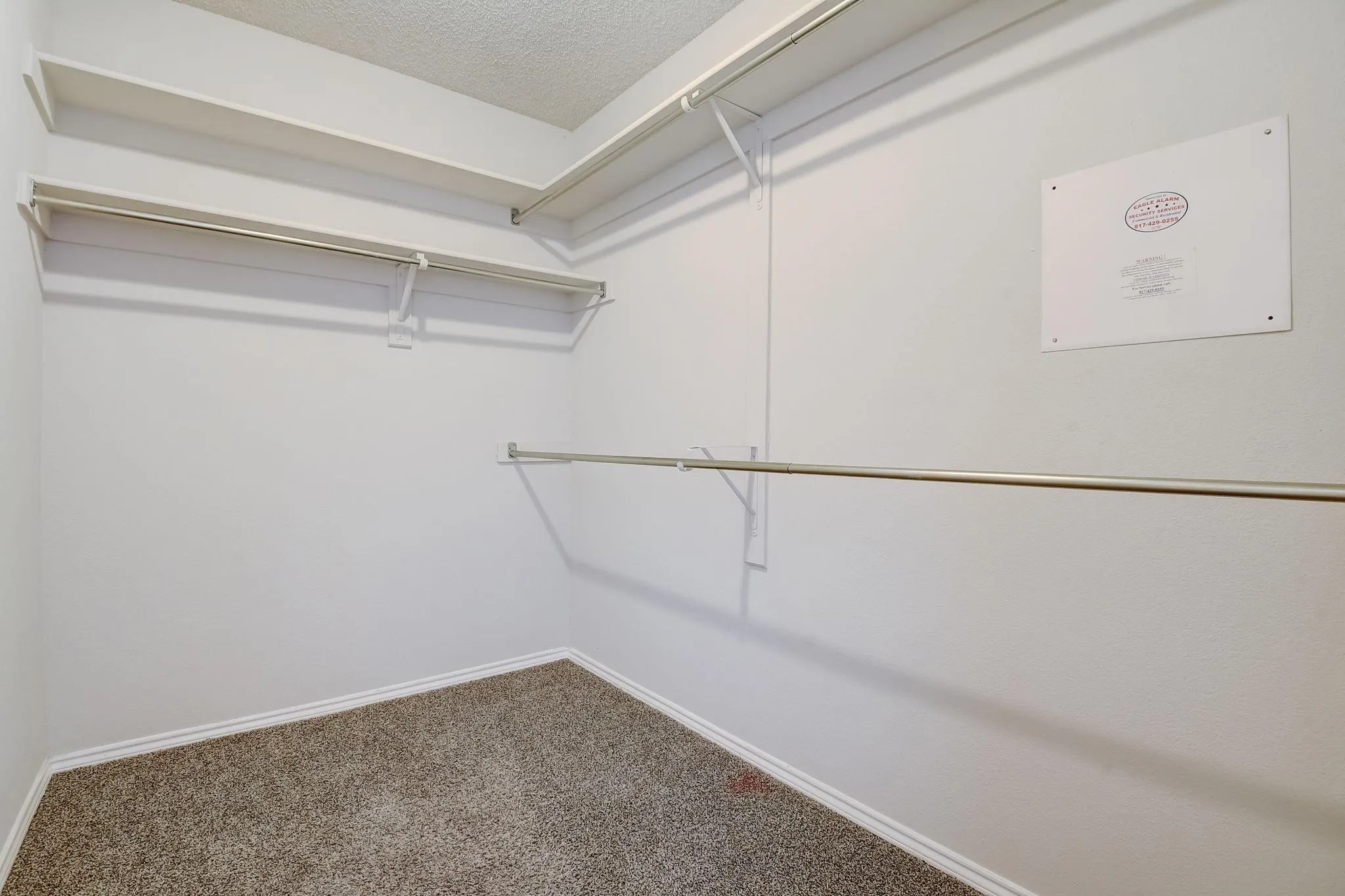 Walk in closet with carpet