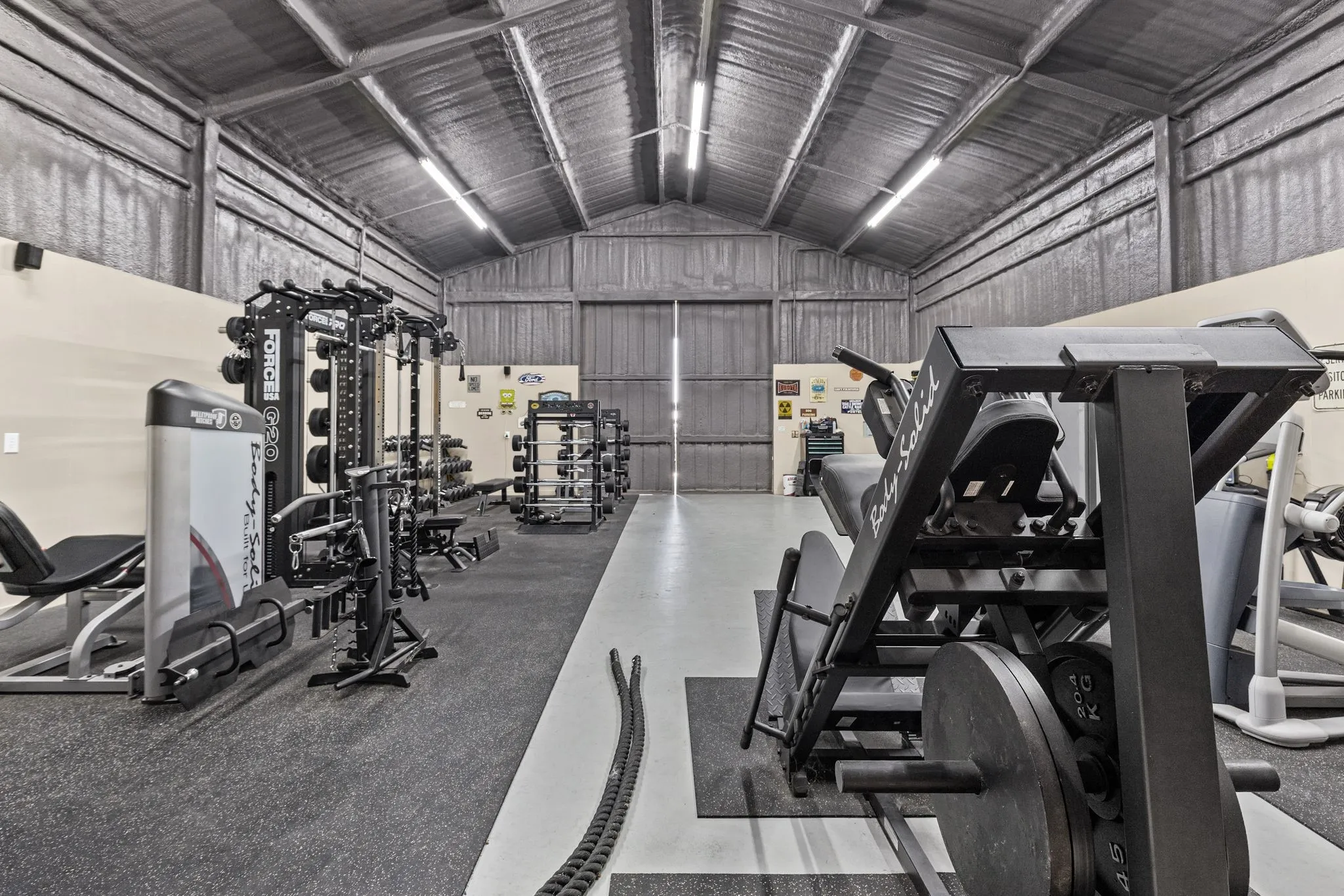 Shop setup as a home gym