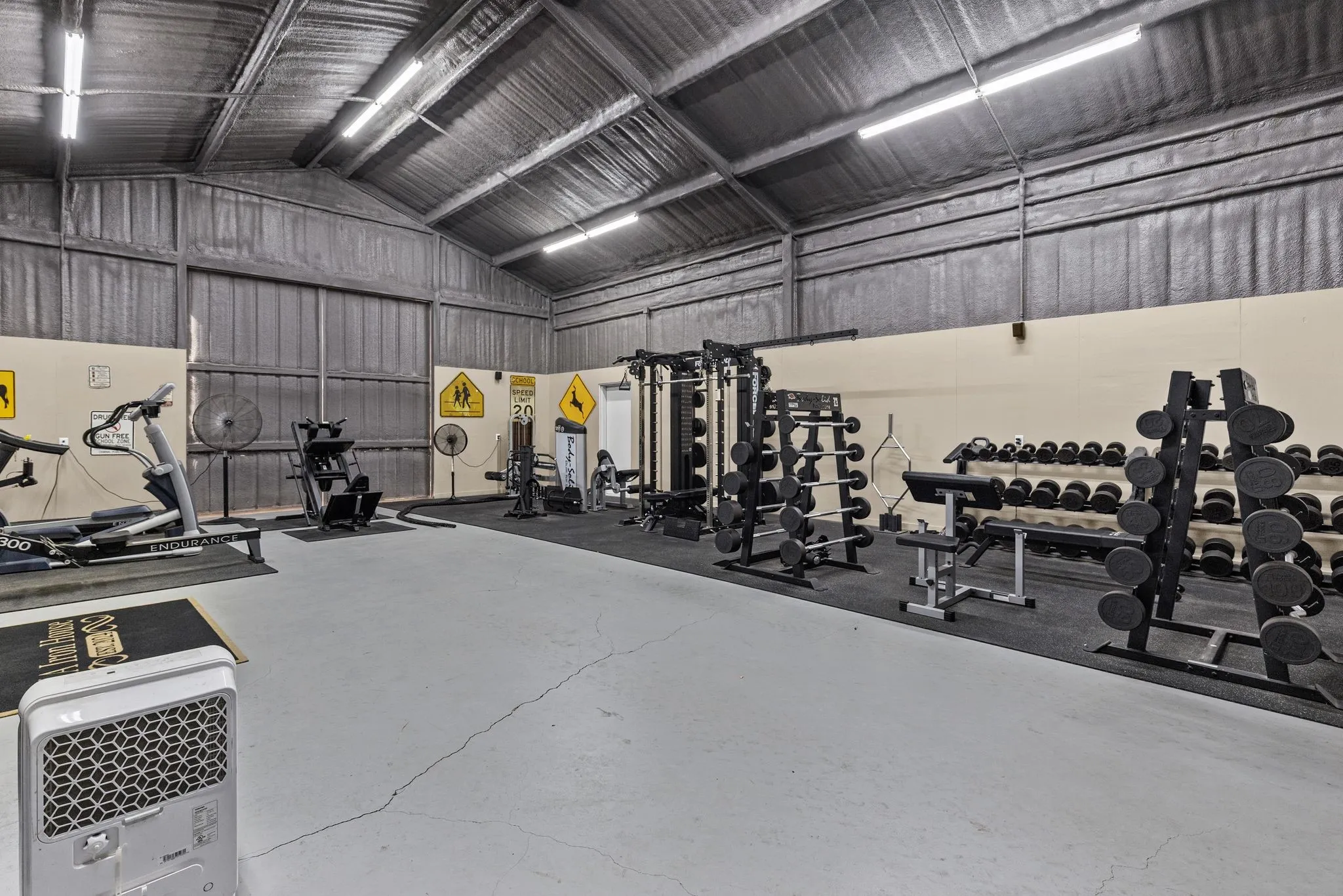 Shop setup as a home gym