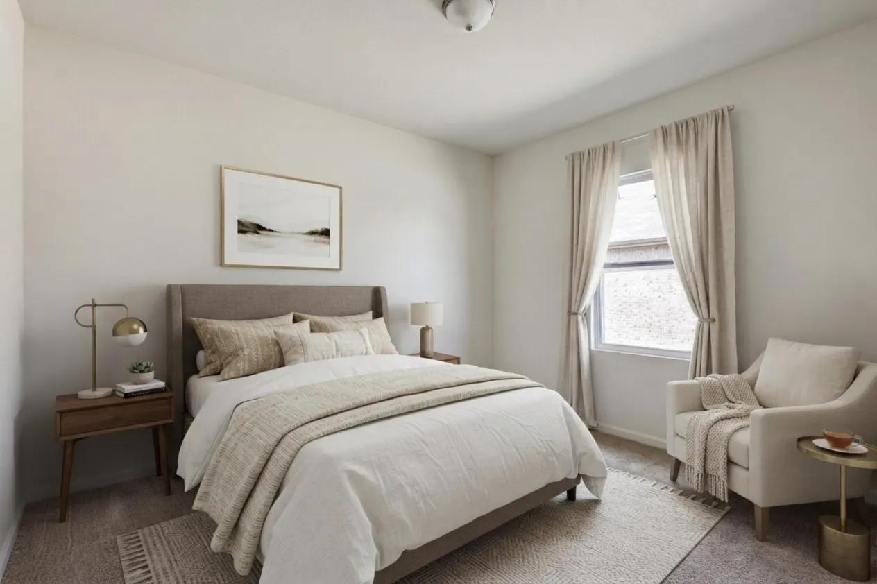 Virtually staged Bedroom #3