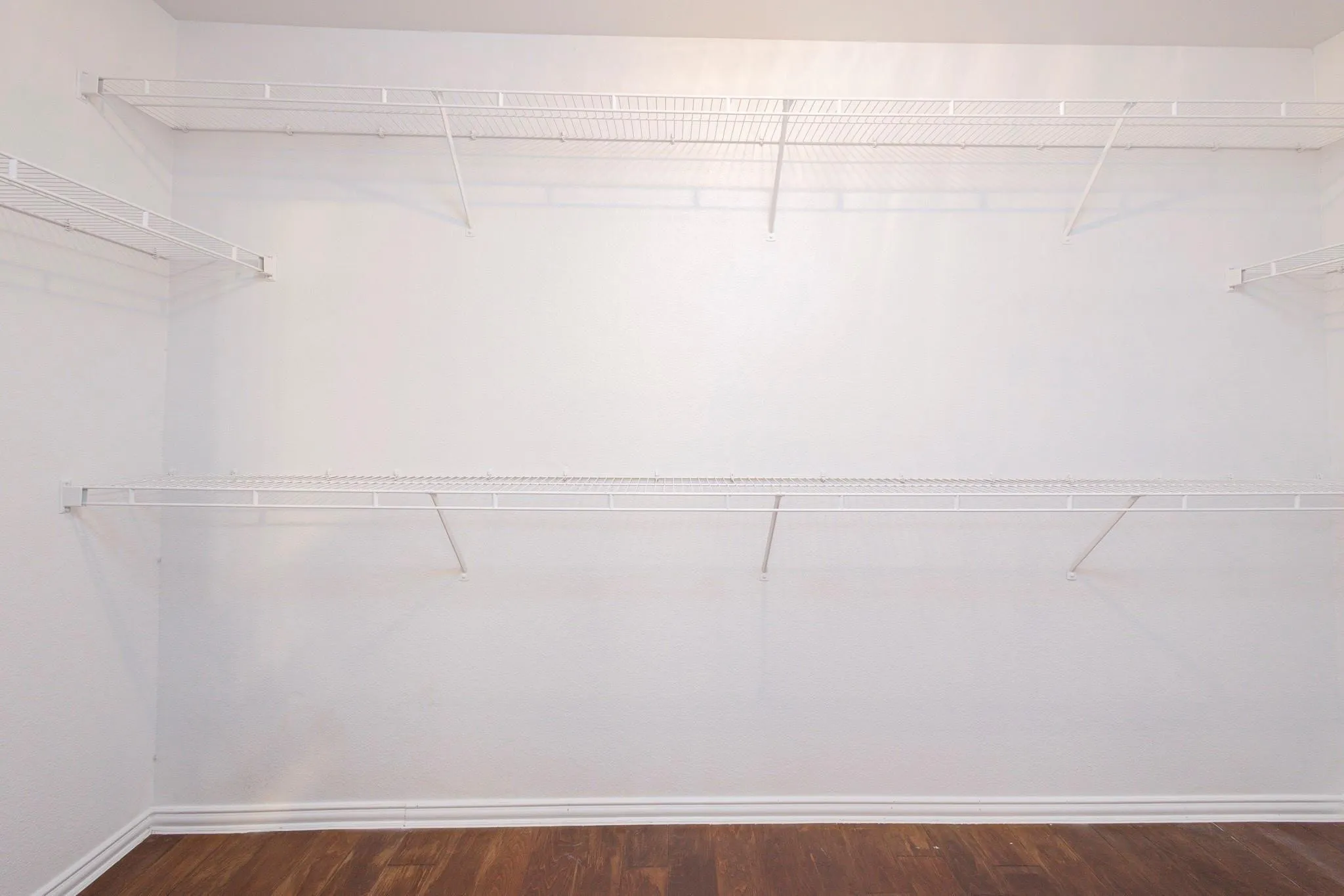 White wire shelving system