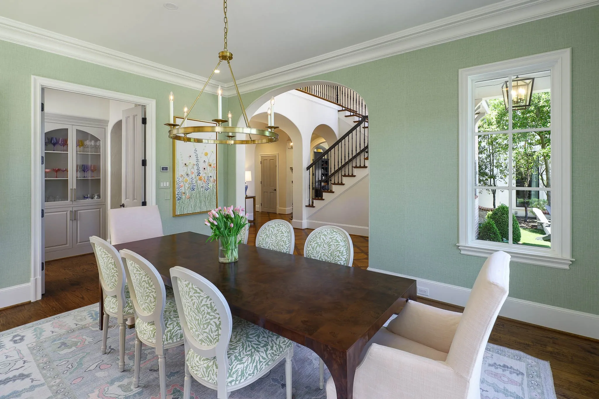 Dining room with butler's pantry and custom cabinetry