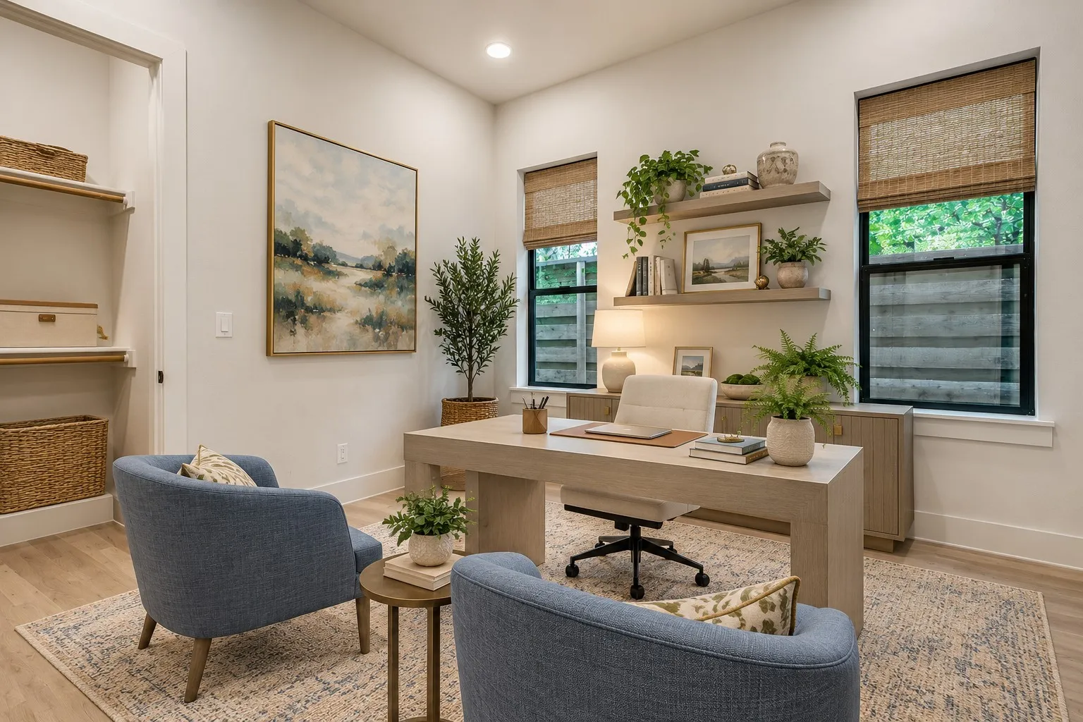 First floor bedroom imagined as a great home office.