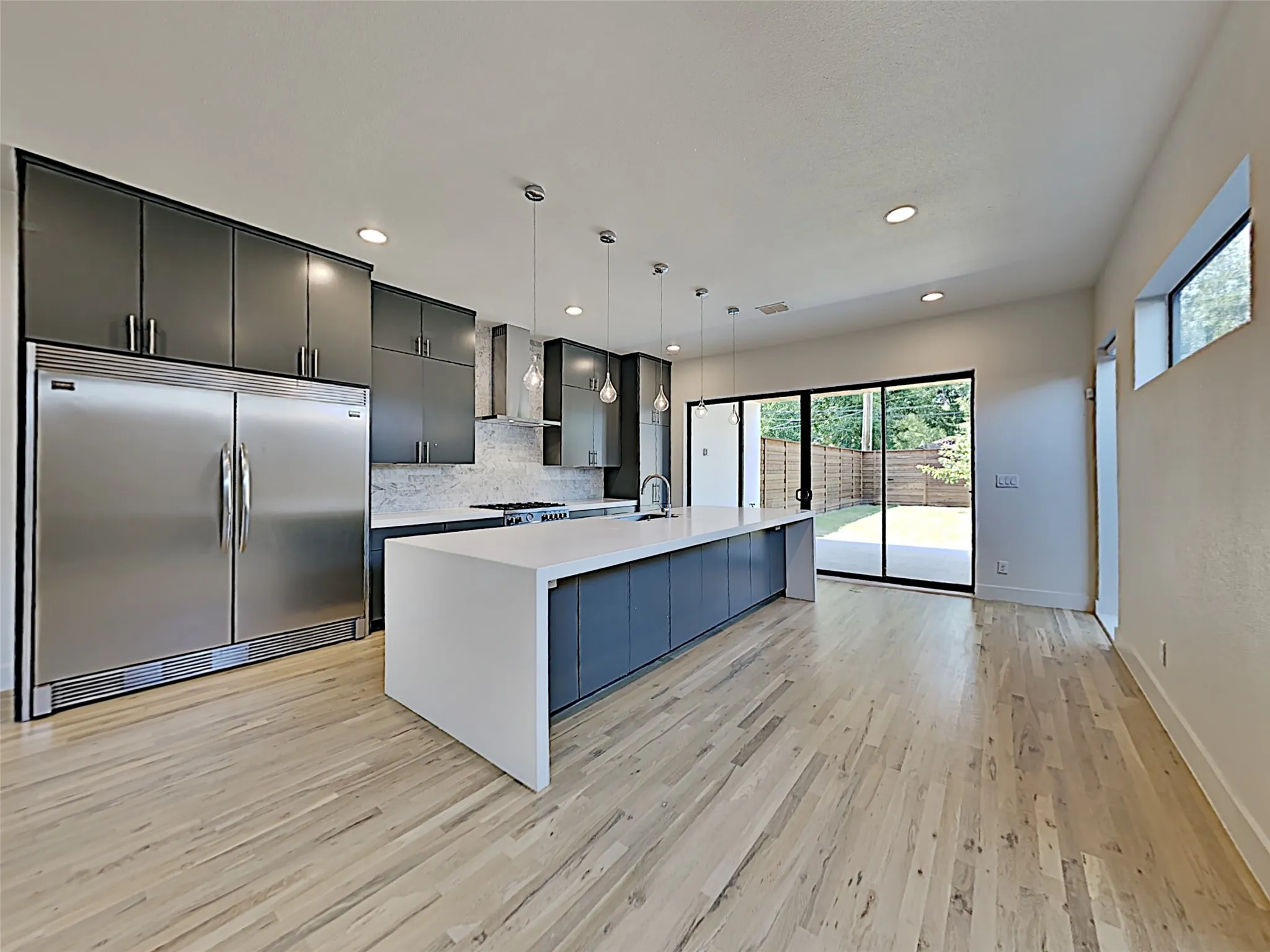 Every chef will love the side by side built in refrigerator and freezer.