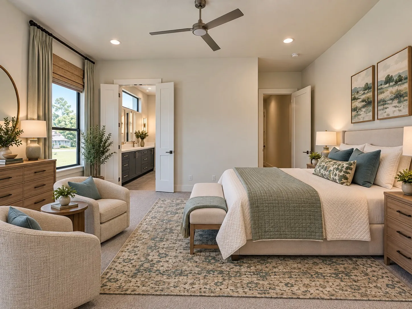 Away from it all in the rear of the property upstairs. The size accommodates king size bed and sitting area.