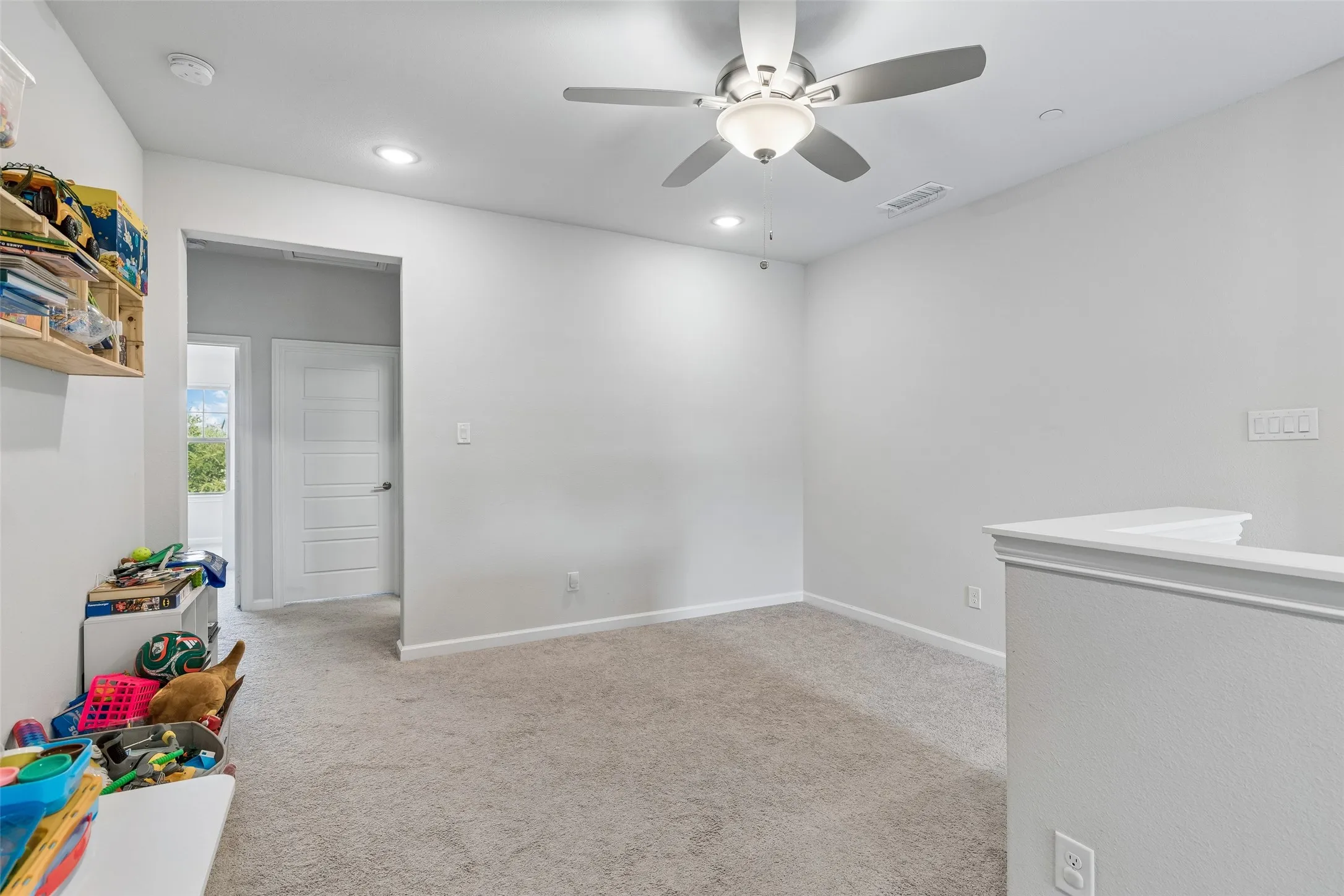 Lofted second living at top of stairs (game room, office, media area, exercise space)