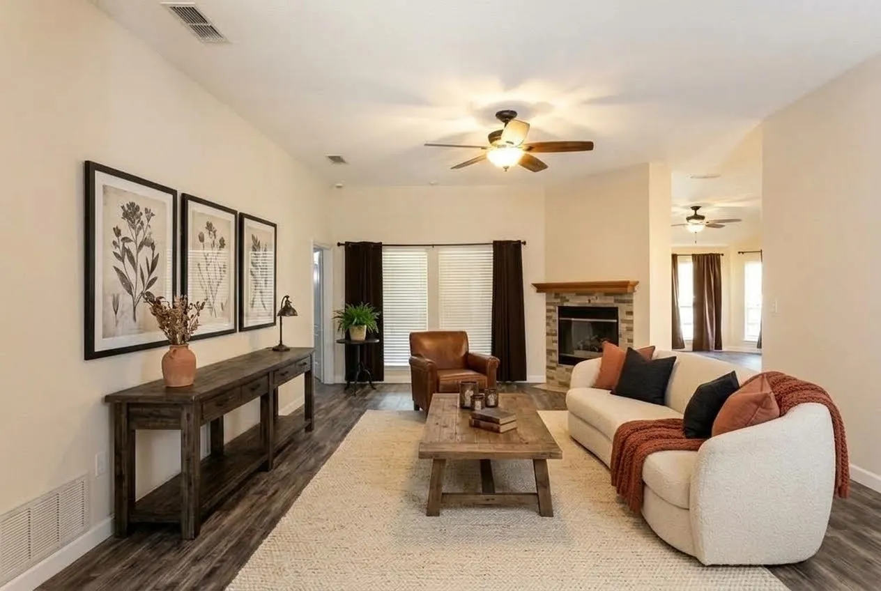 Staged picture shows how cozy this space can be!