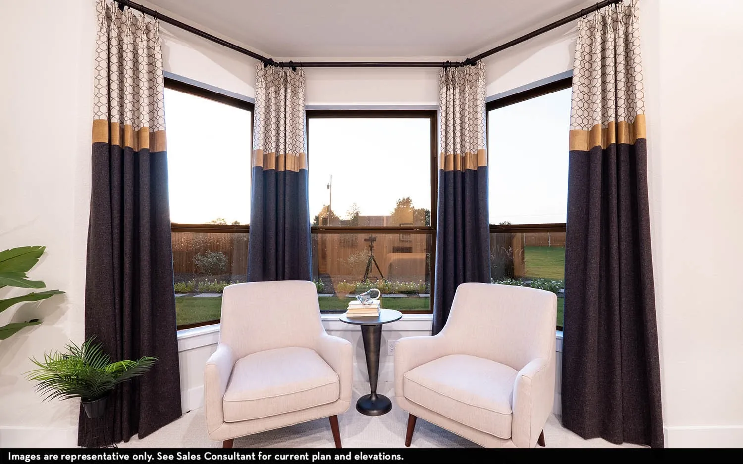 Bay window with multiple large glass panels