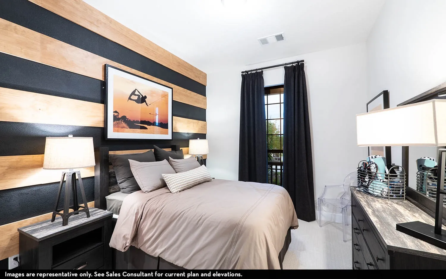 Accent wall featuring wood paneling
