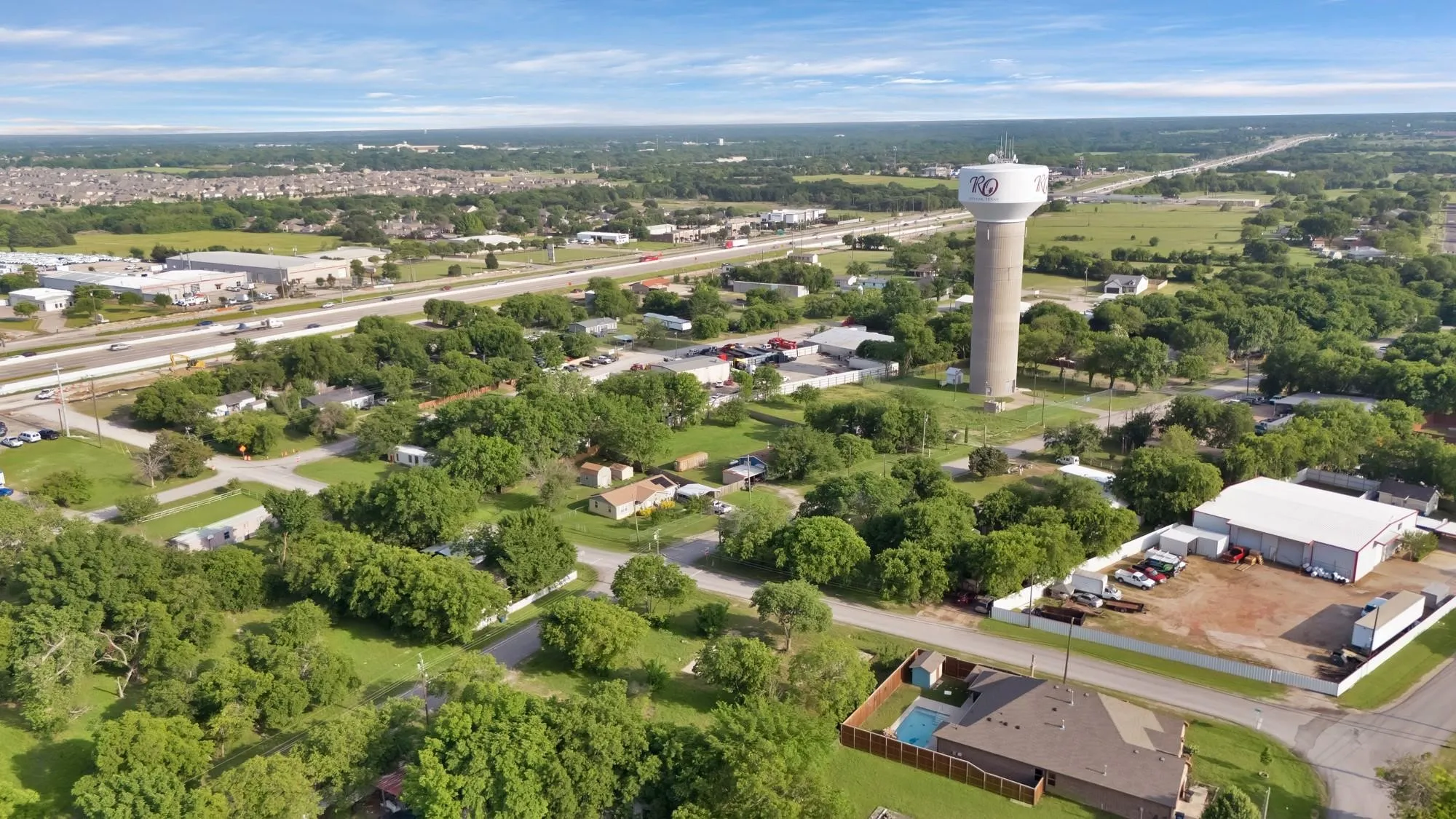 Bird's eye view of a highway