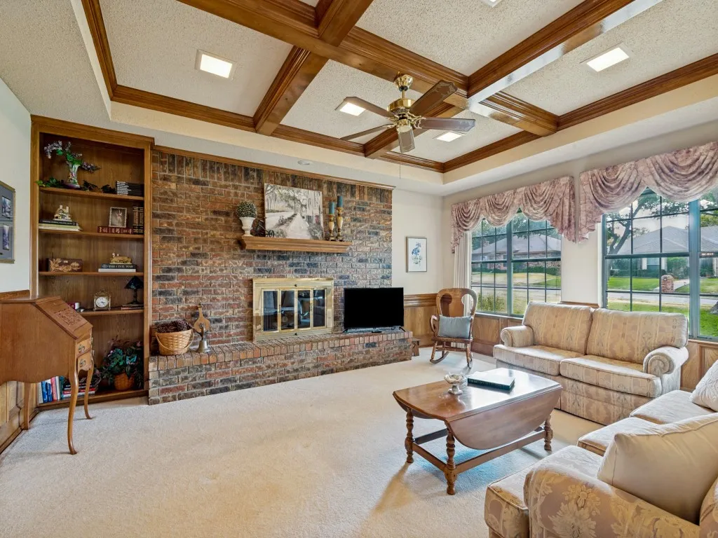 Don't you LOVE these custom ceiling treatments? They were  inspired by the design of coffered ceilings!