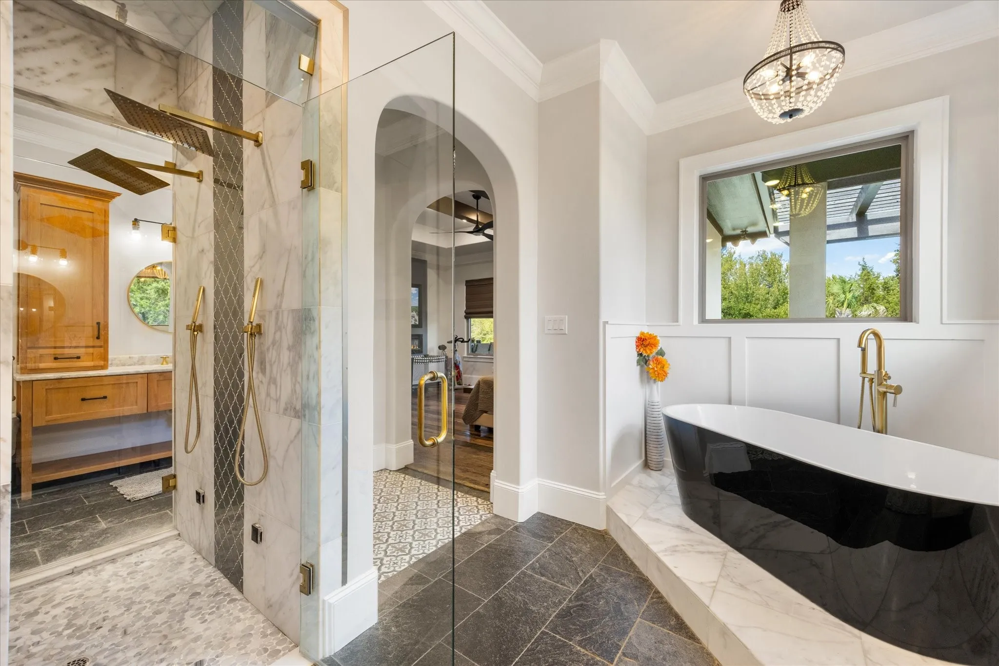 Double Shower Meets in the middle