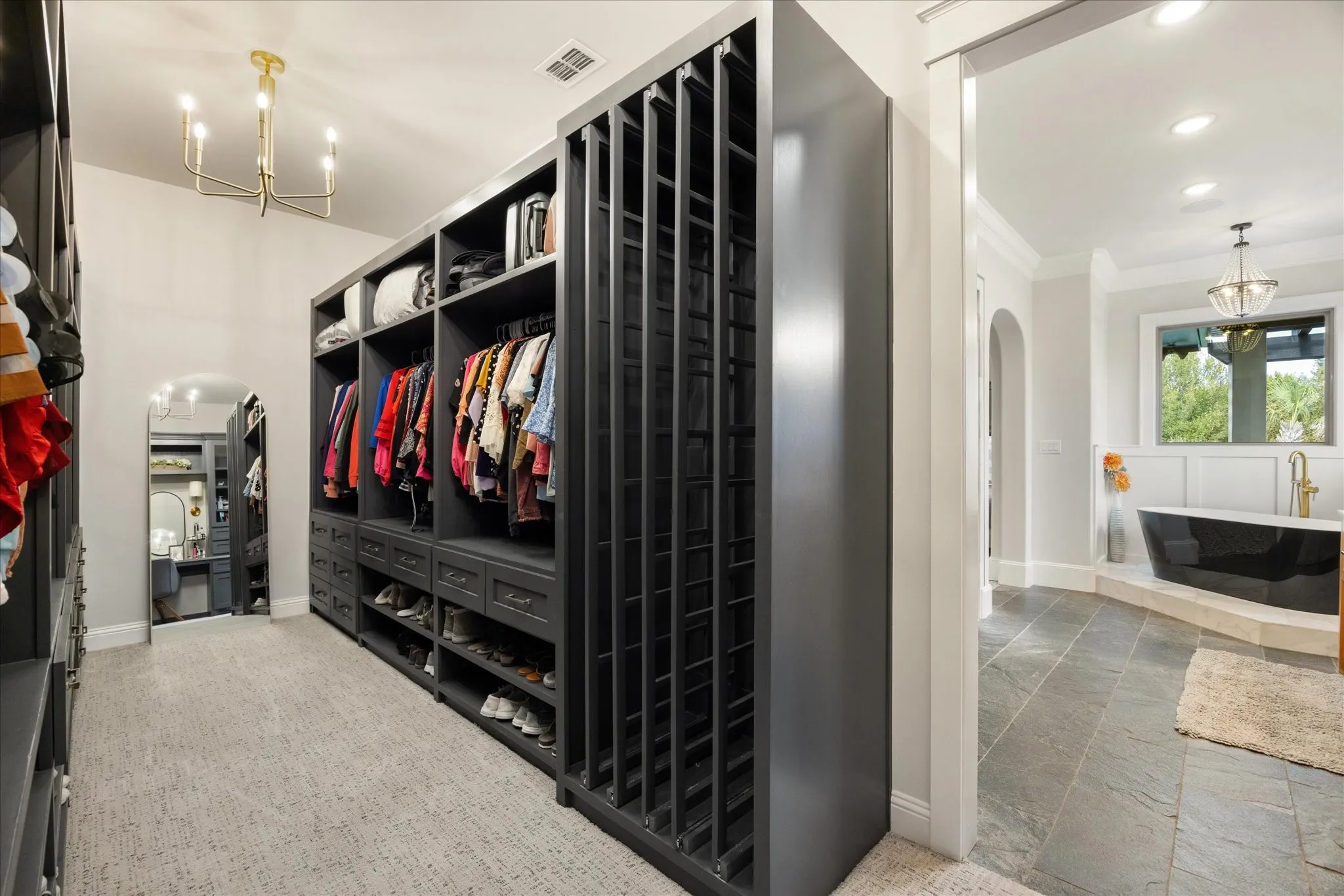 Her Custom Master Closet w/drying racks