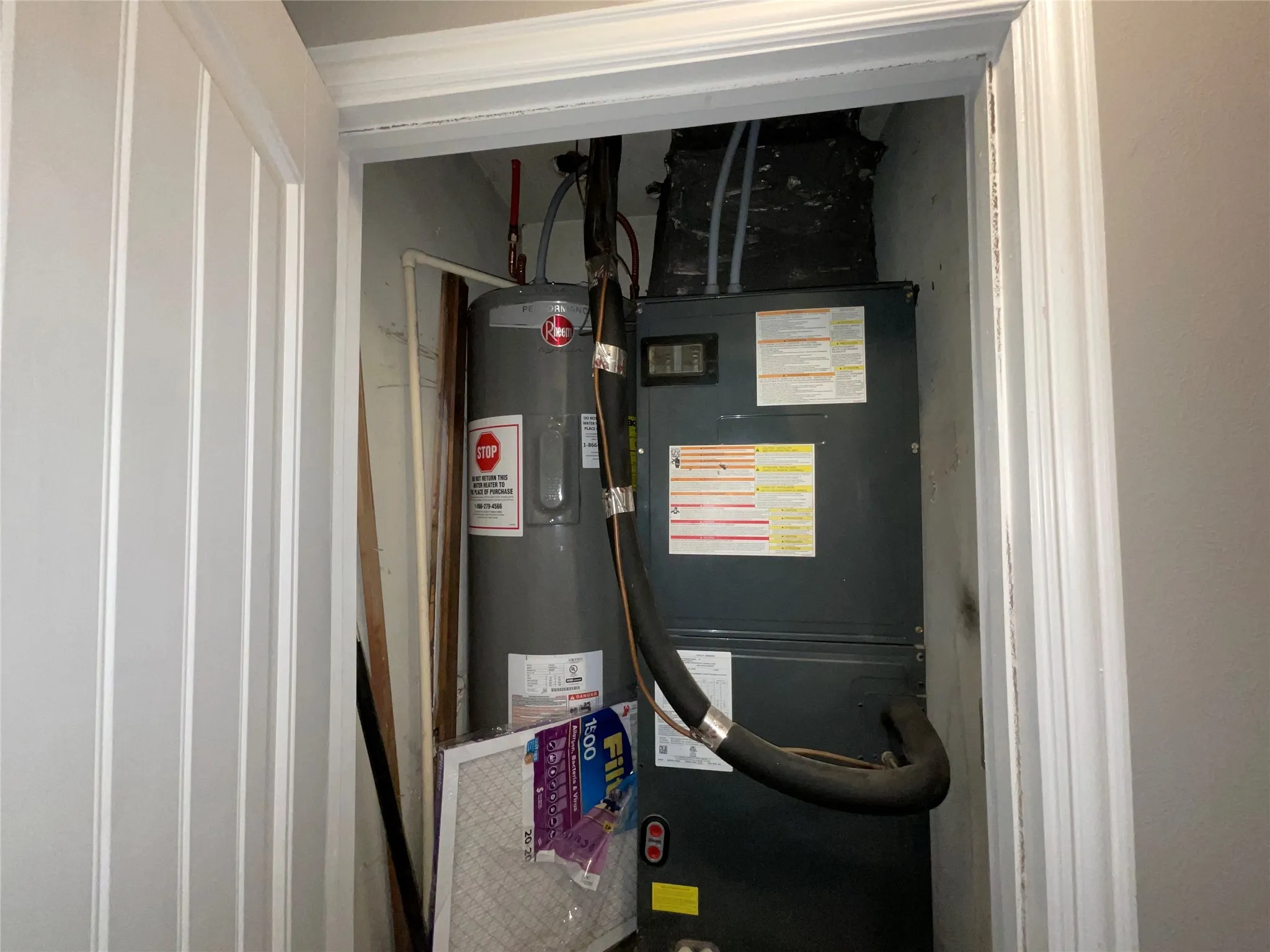 Hot Water Heater and Interior HVAC Unit