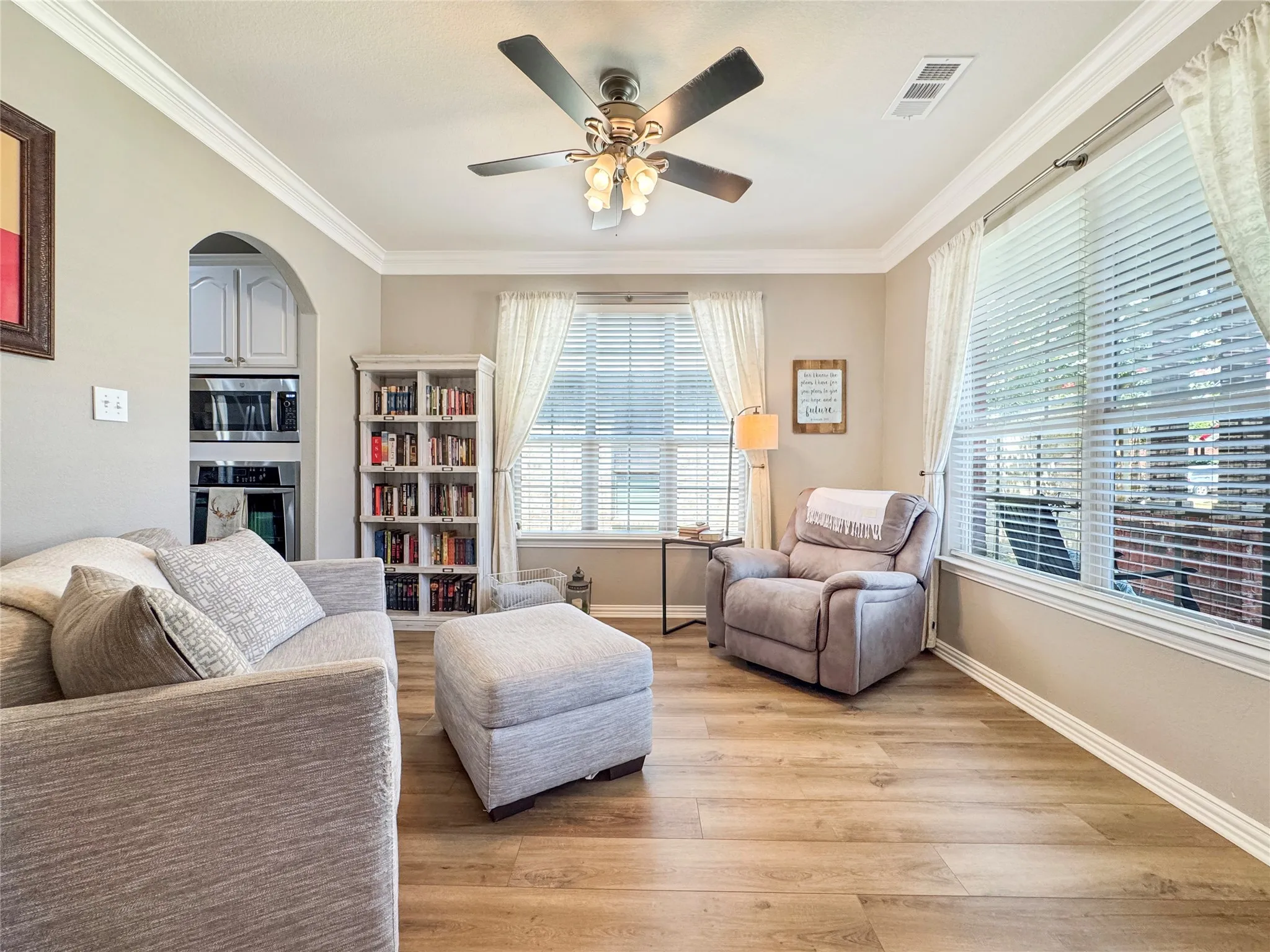 Dining room could also double as a sitting room, office or playroom. Located at the front of the house looknig out to the front porch
