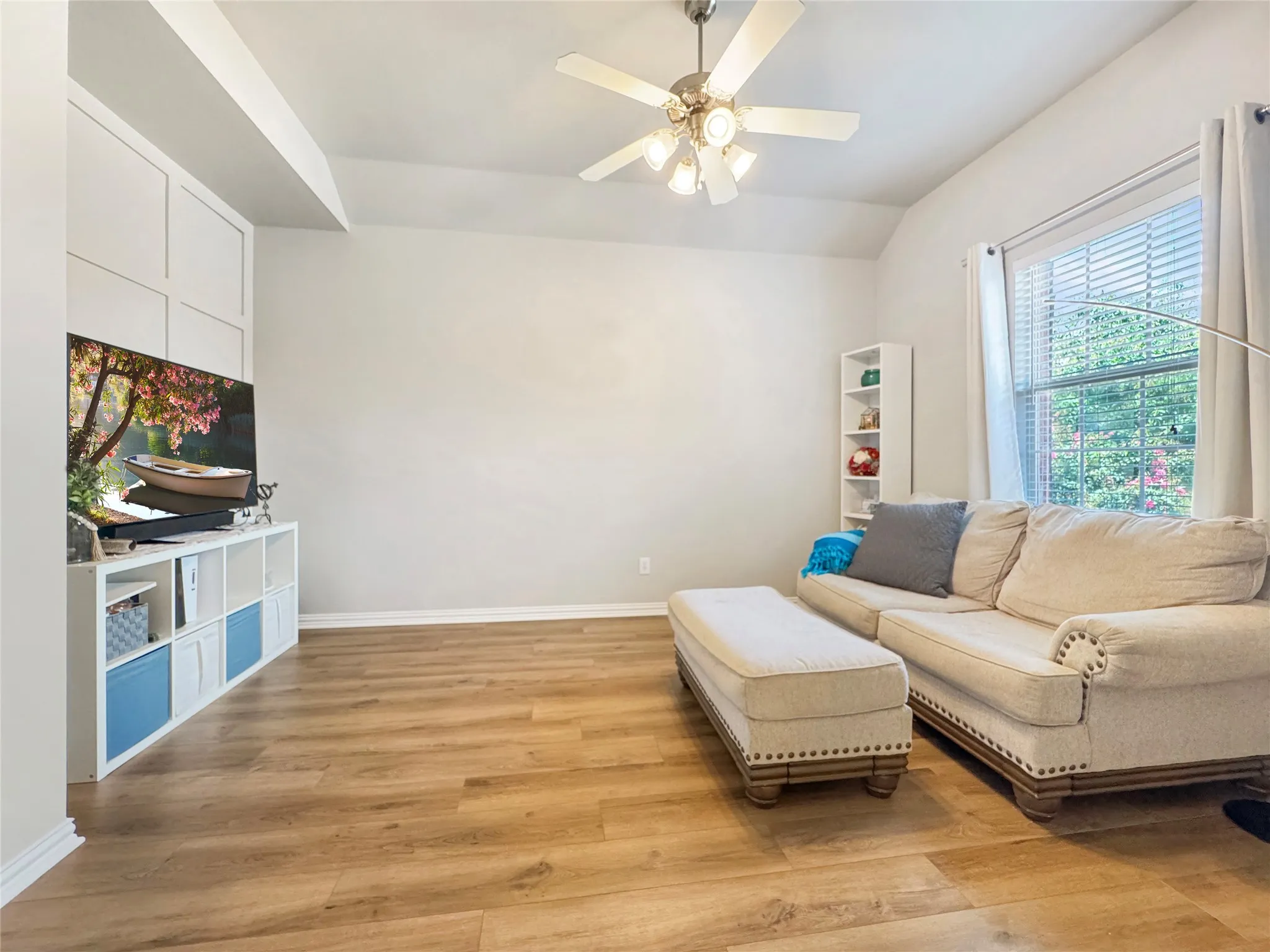 Media room on 2nd floor at front of house could double as a bedroom if you added a closet