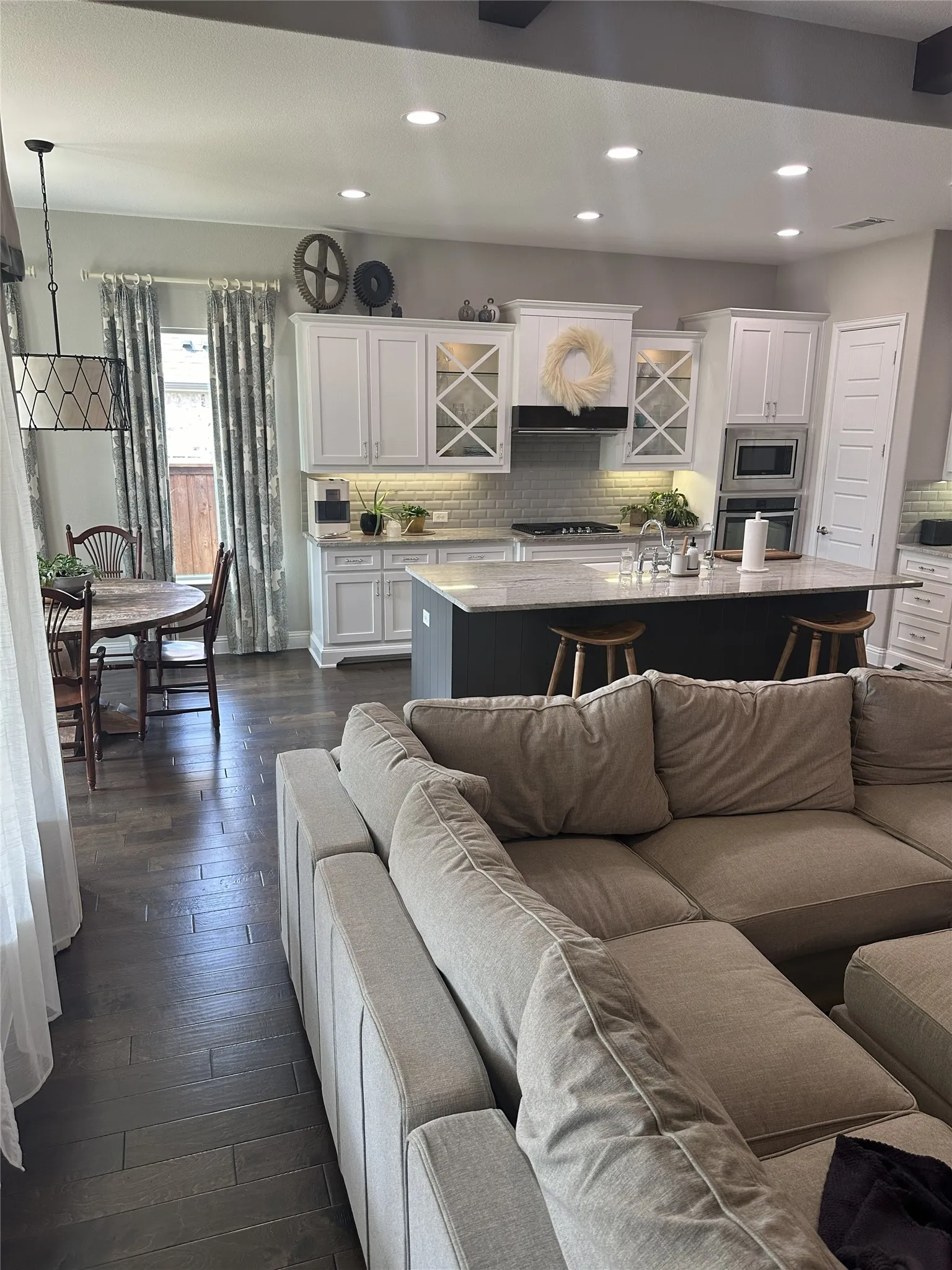 Wood-finish flooring throughout