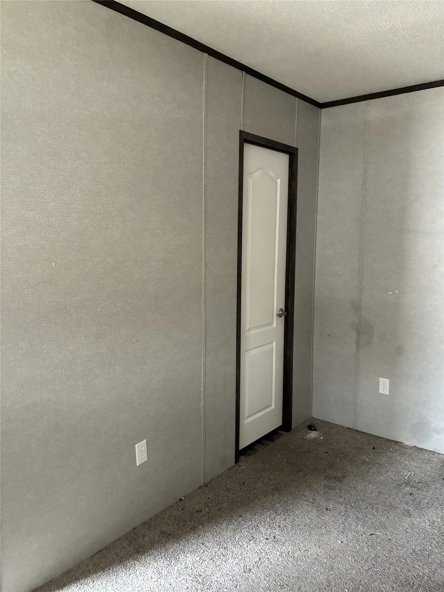 White paneled door with dark trim
