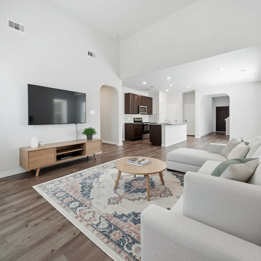You're going to love the luxury vinyl plank flooring and elevated ceilings in the open plan at 8020 Flora Drive listed  by Seth Fowler of Williams Trew Real Estate