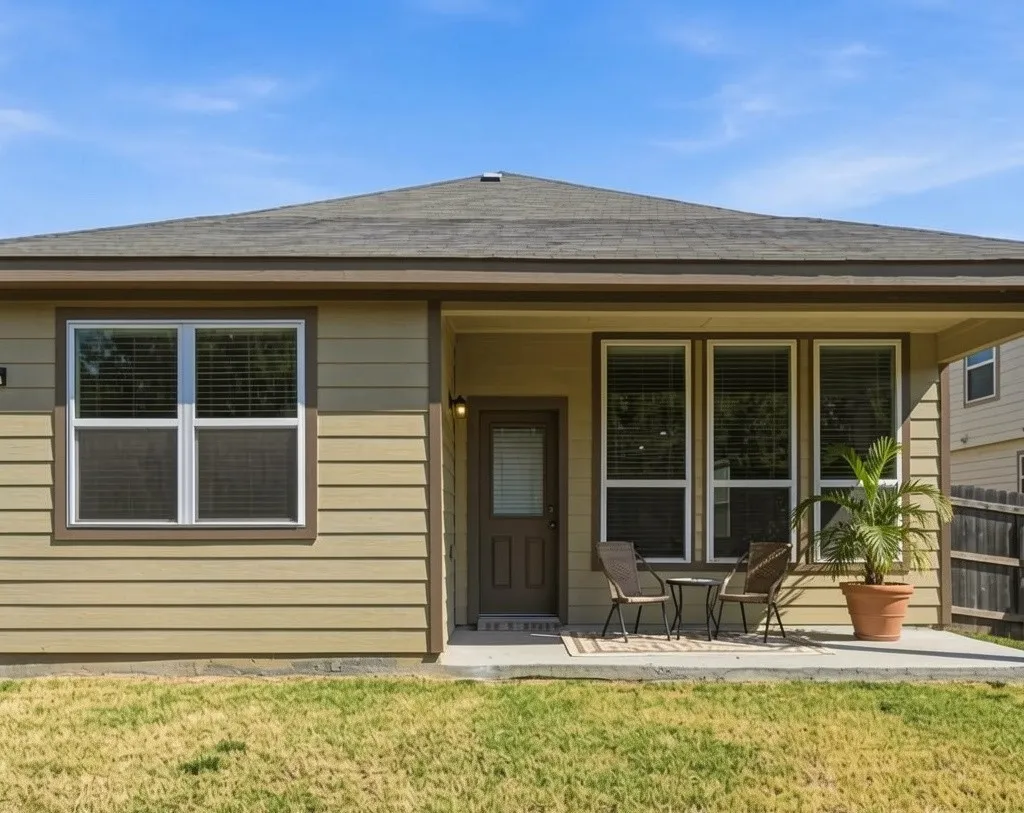 Have a nice cup of coffee or glass of vino on your private patio at 8020 Flora Drive listed by Seth Fowler of Williams Trew Real Estate