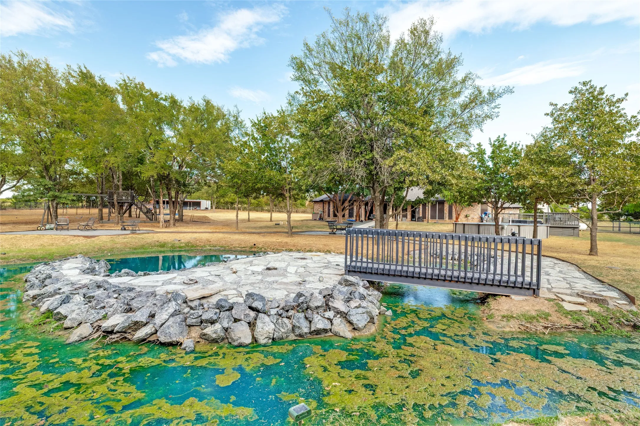 Pond with Bridge