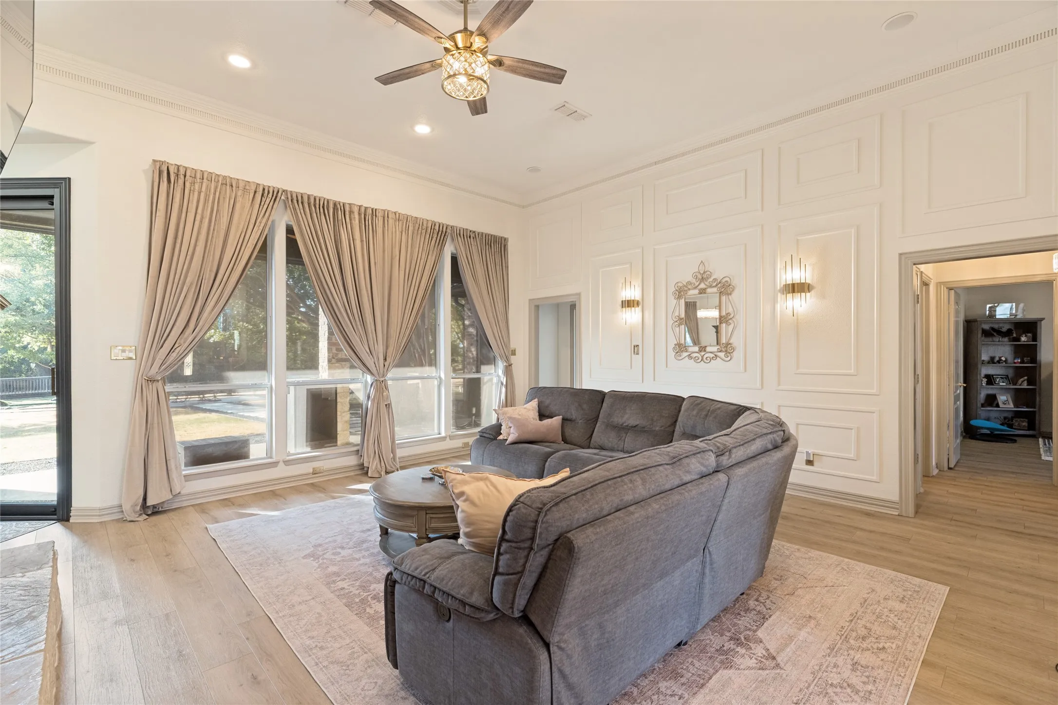 Living Room with Backyard View