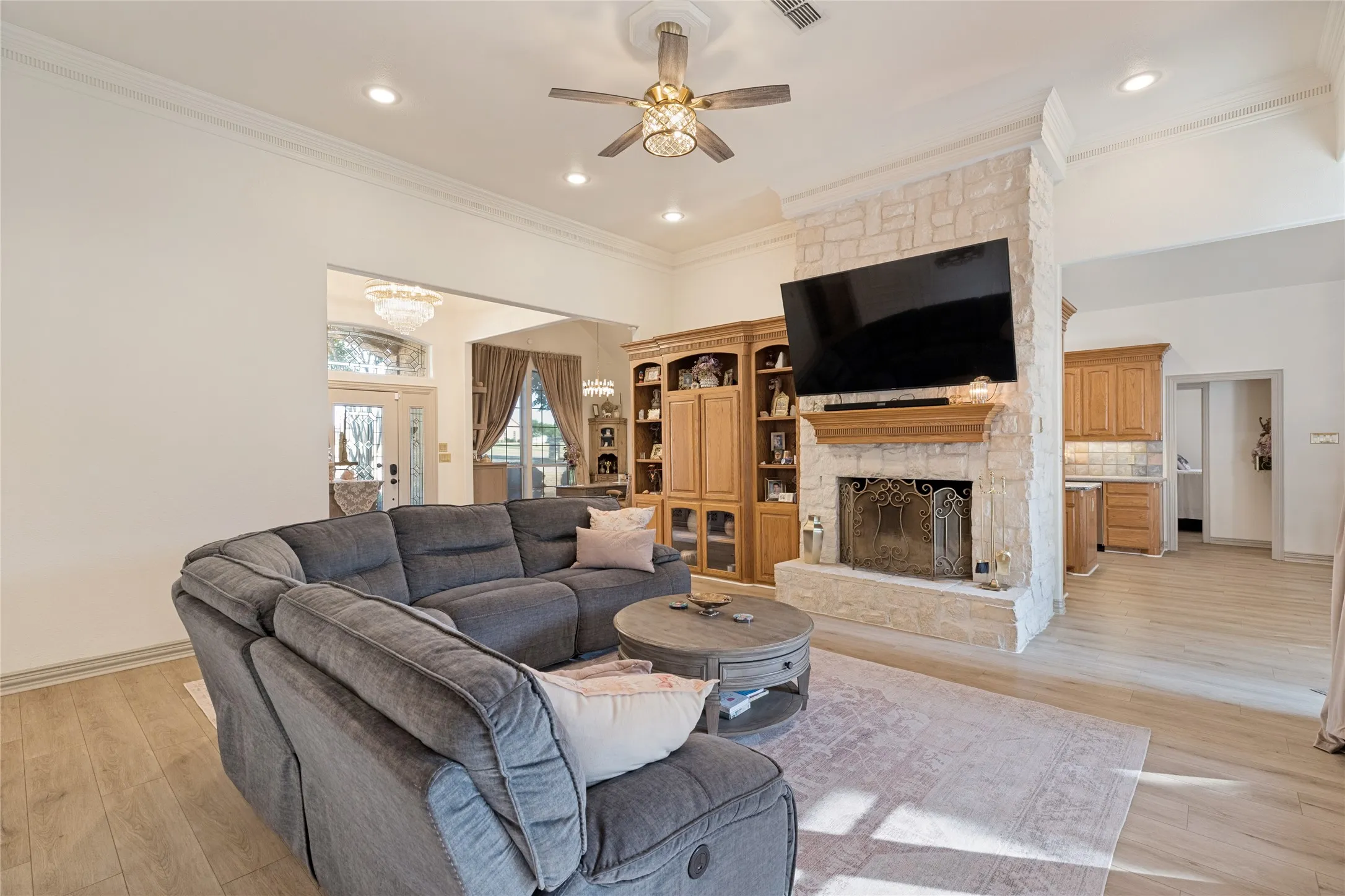 Living Room with Built-in Cabinets