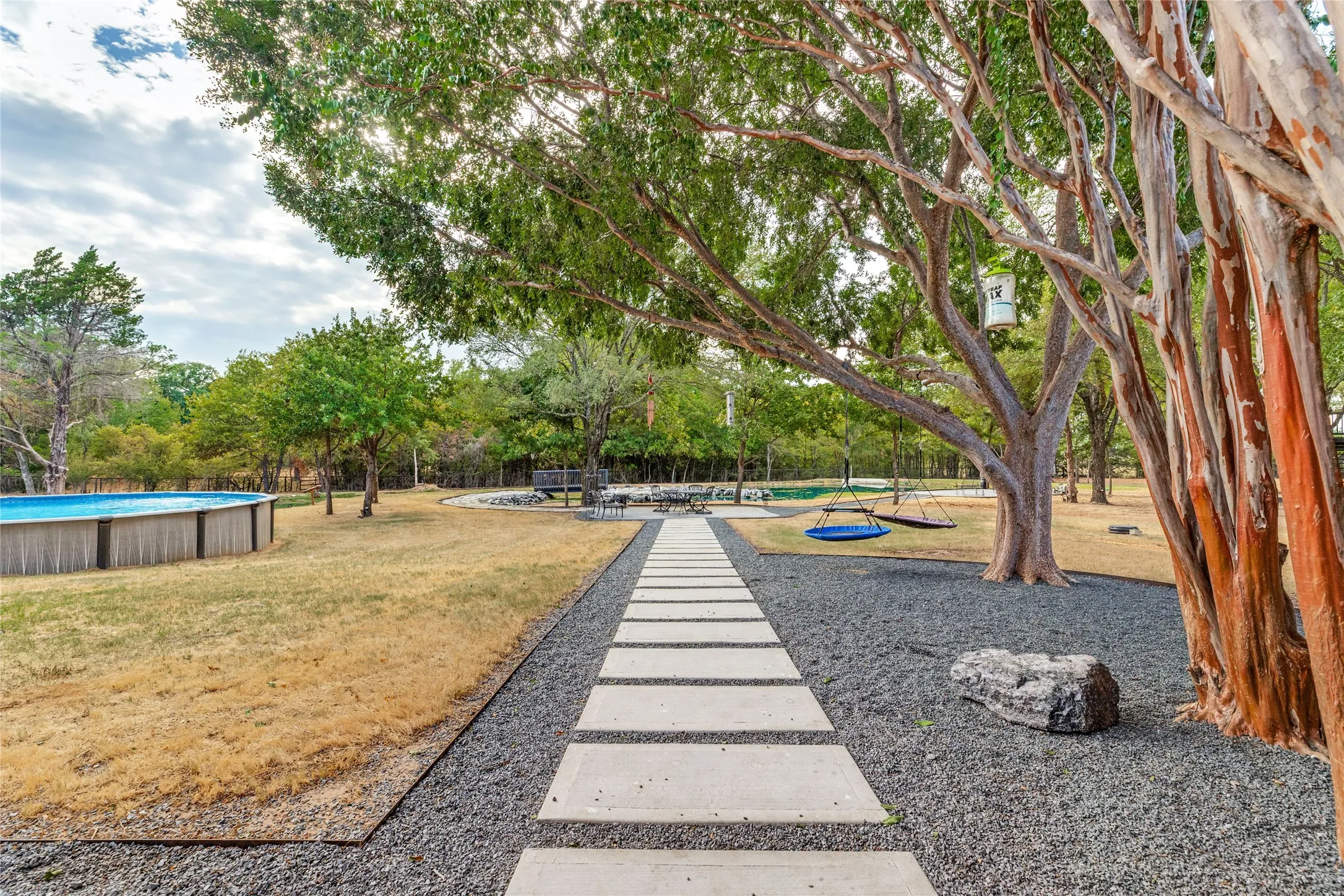 Striking Walk-way to Backyard