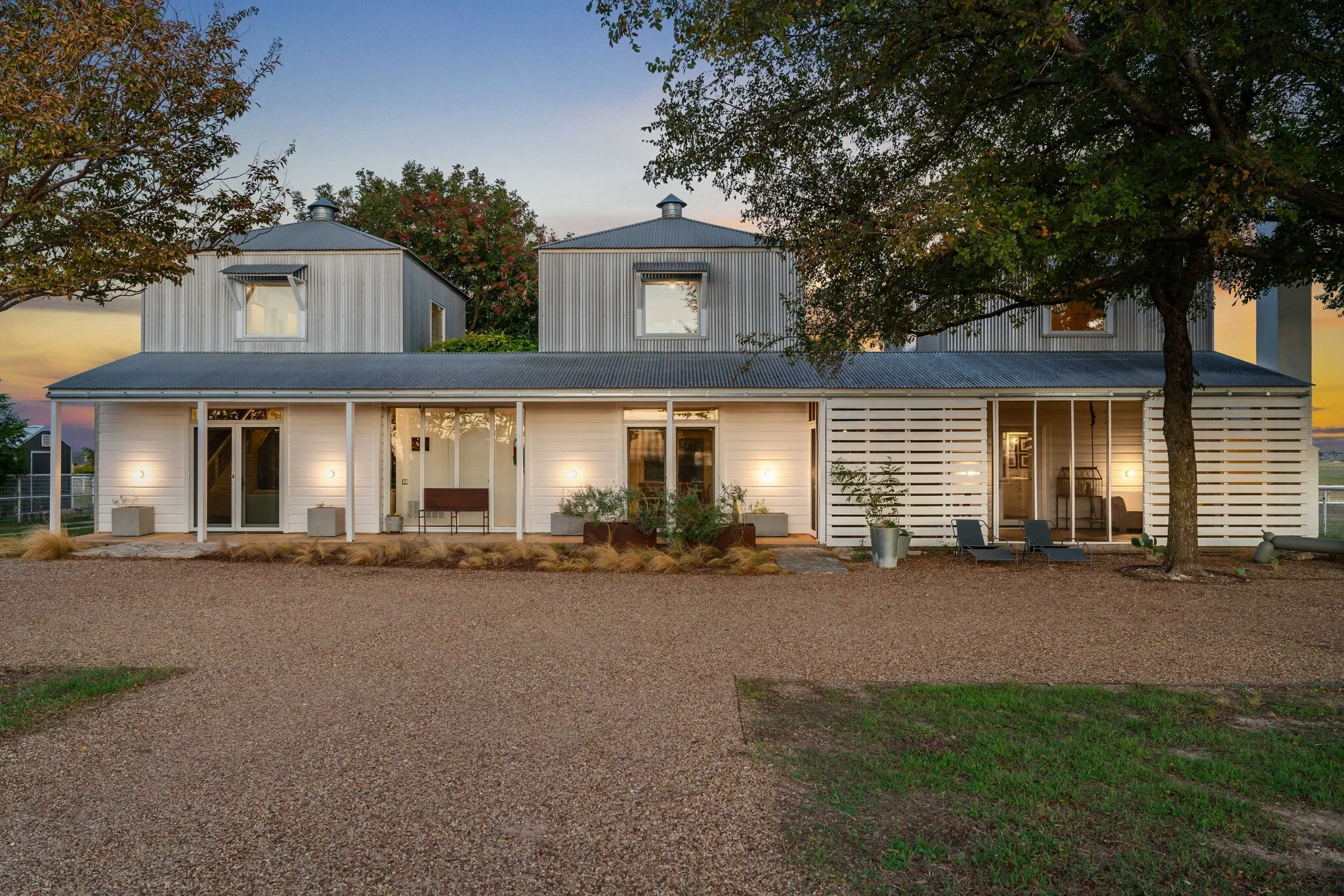 Front elevation with expansive covered porch