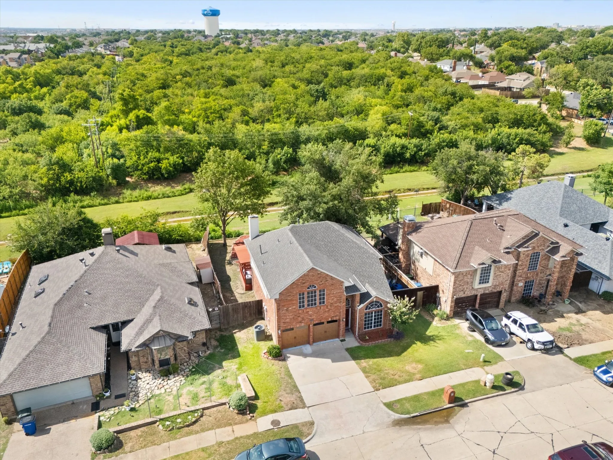 Aerial view of residential area