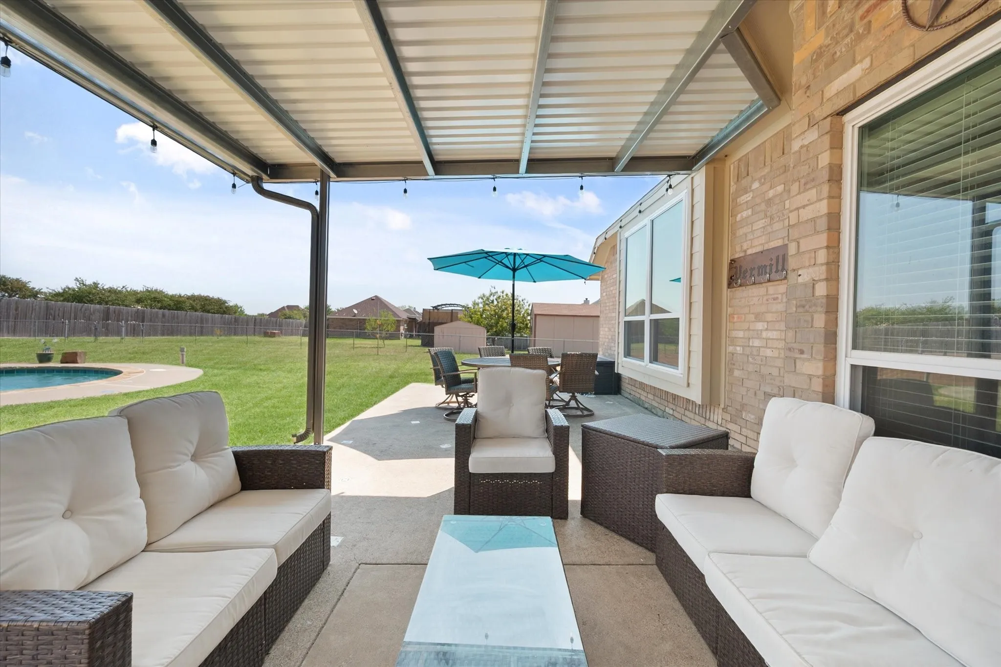 Newly constructed patio cover