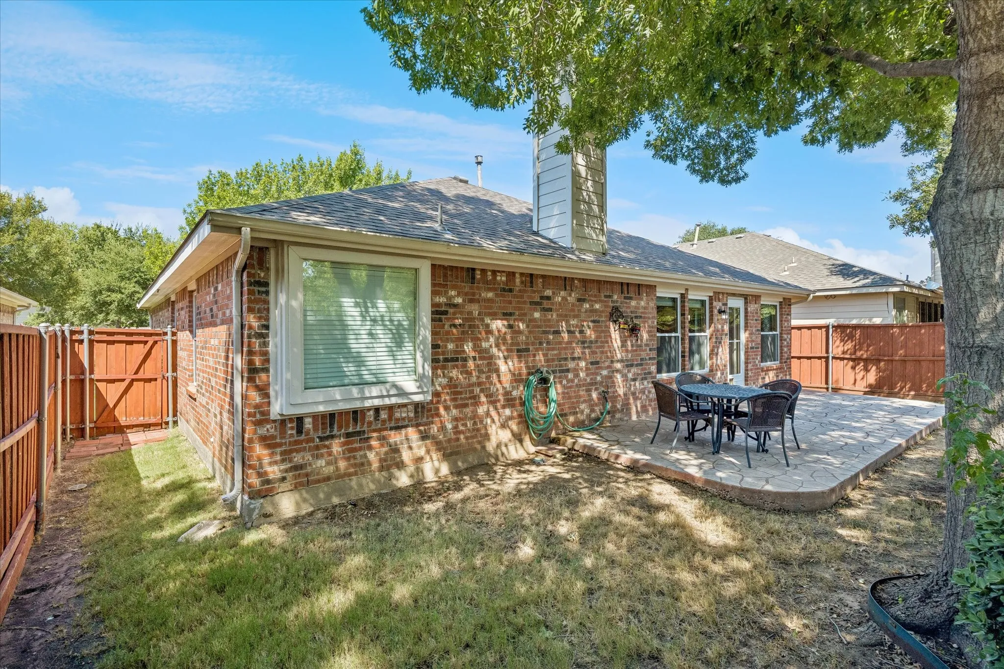 Room for entertaining and pets.  The back door has pet access.