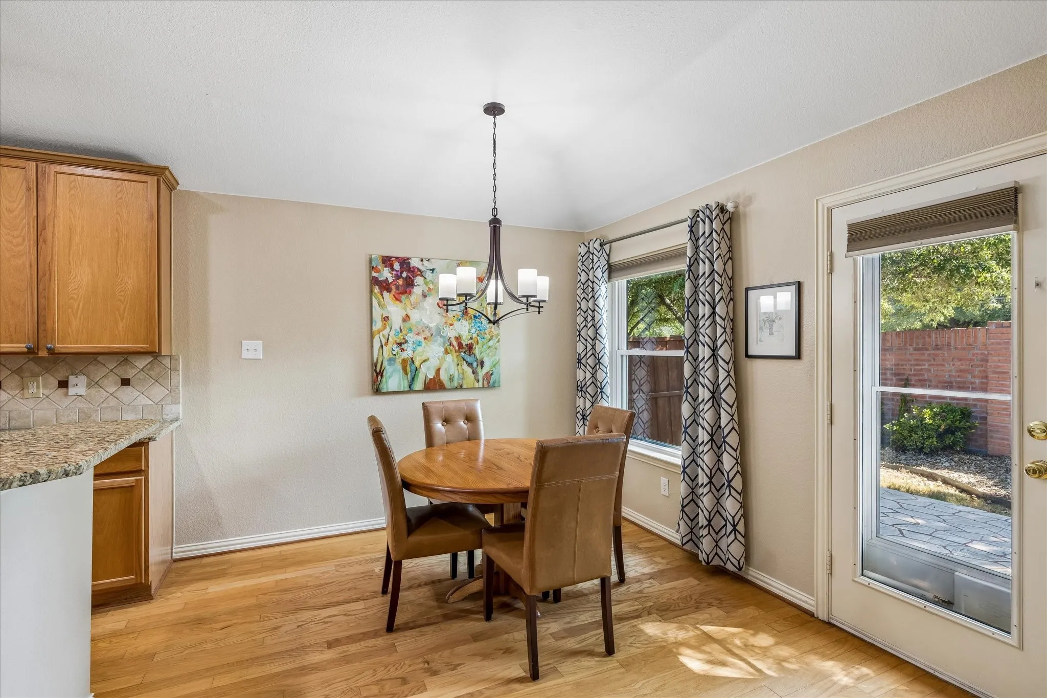 East facing dining area over looking the backyard.