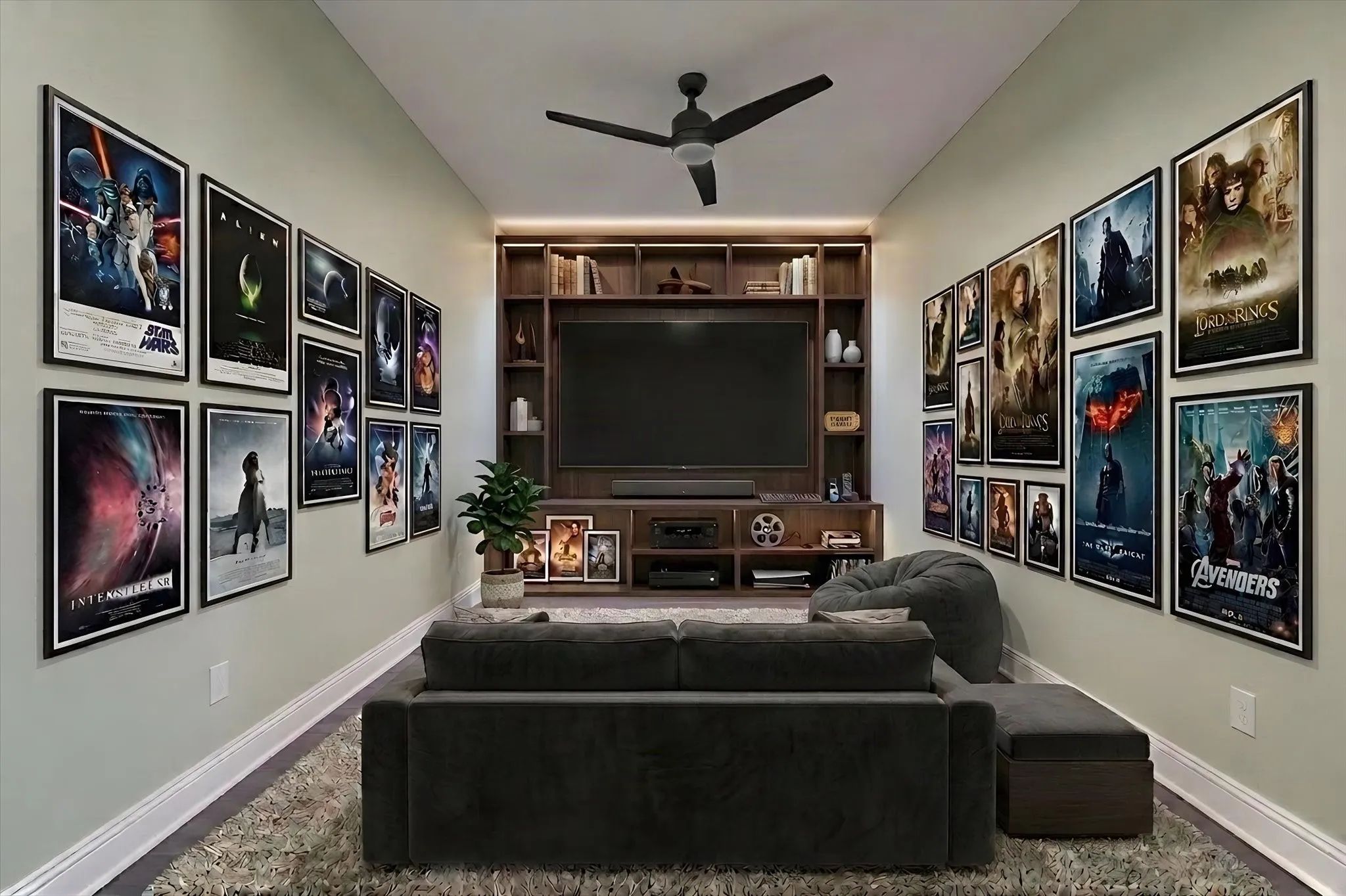 Media Room Virtually Staged as Media Room