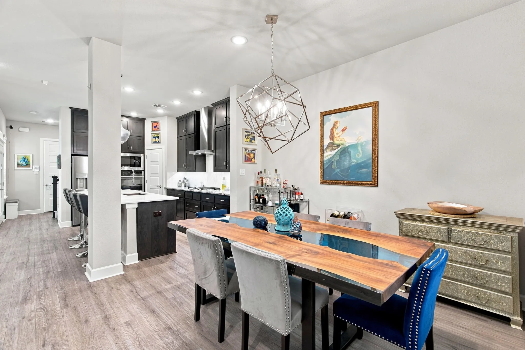 Wood-finish flooring throughout